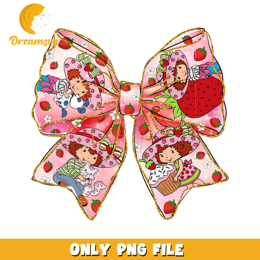 Cute Strawberry Bow PNG Download, Perfect for Crafts and Decor