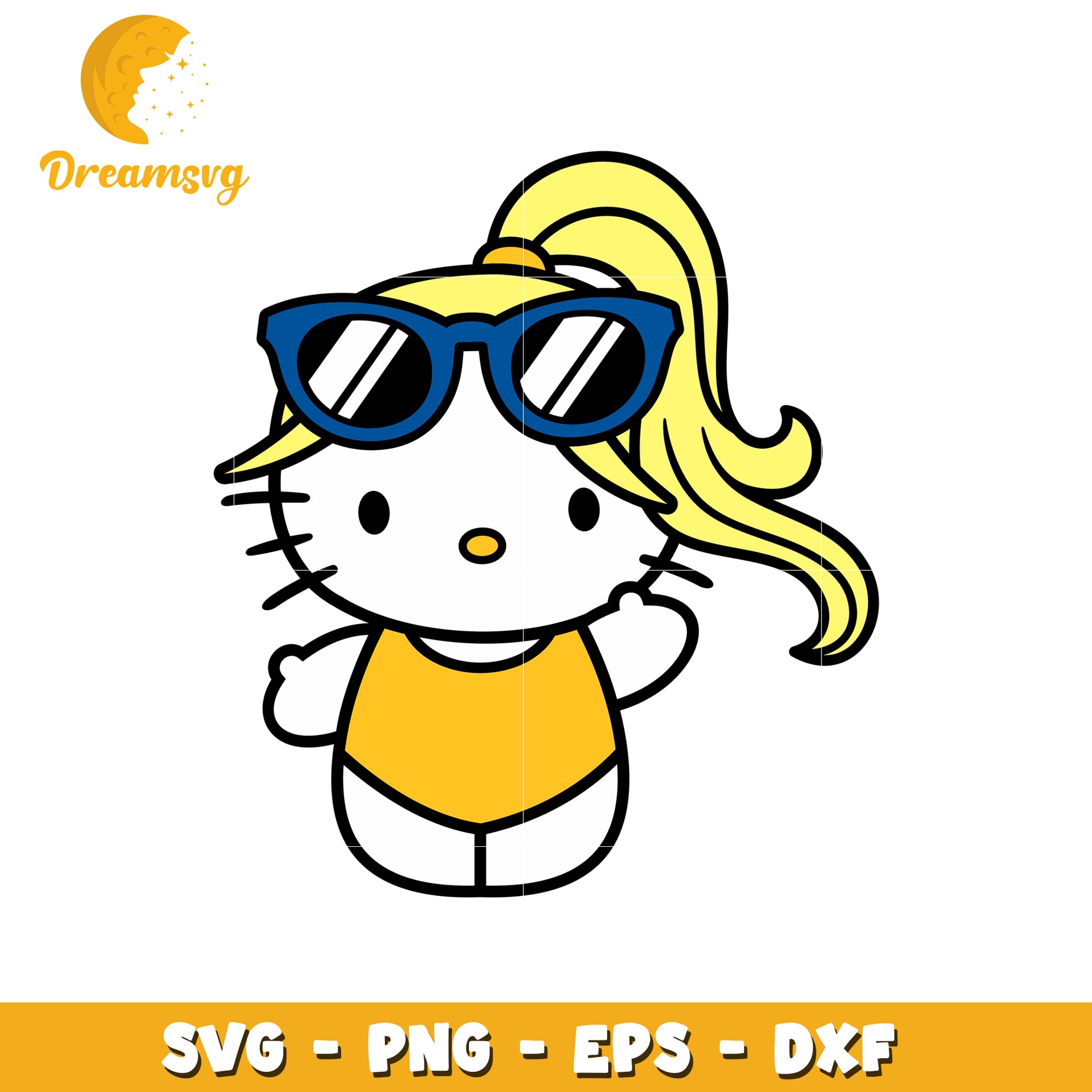 Cute Summer SVG Design with Sunglasses Character