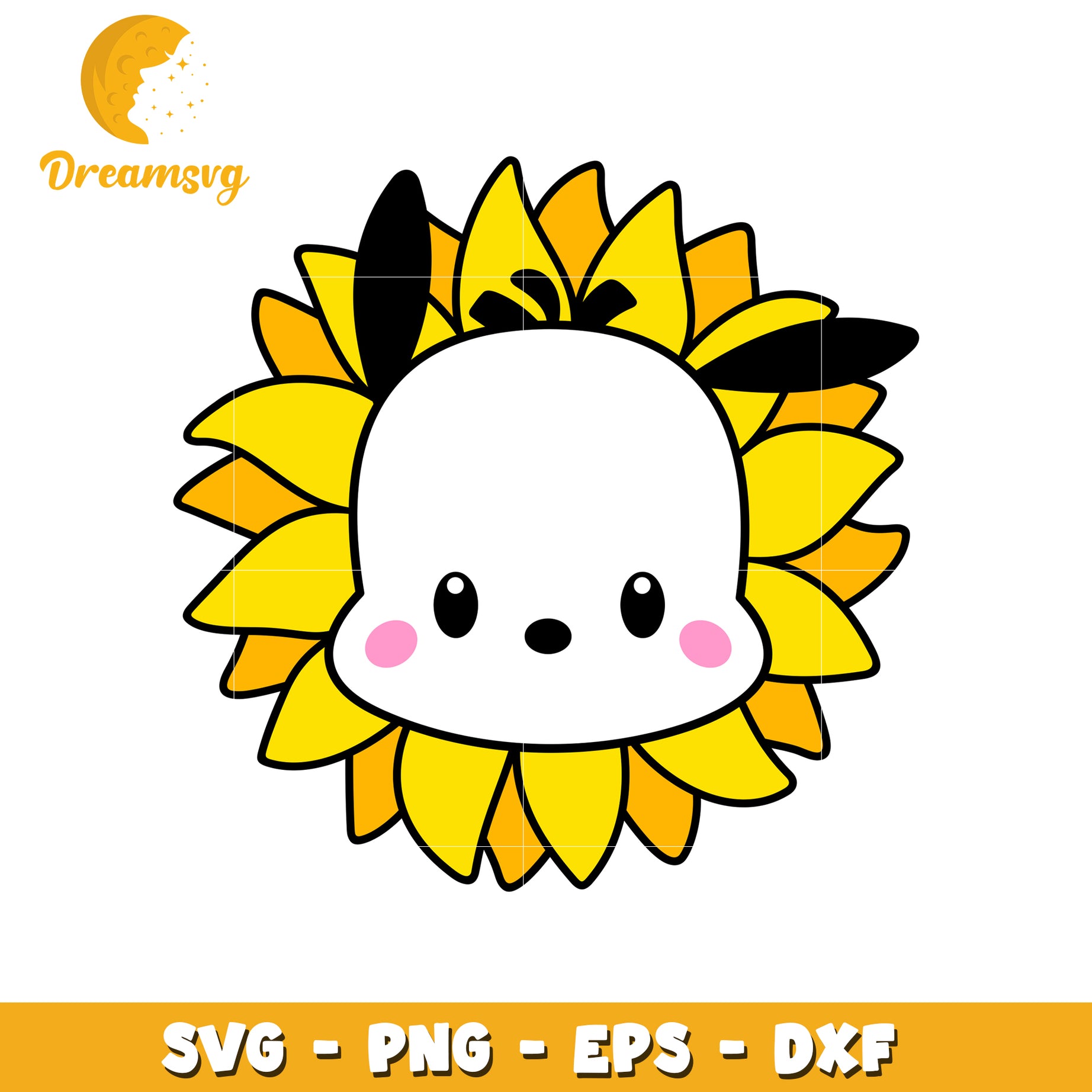 Cute Sunflower Dog SVG PNG EPS DXF