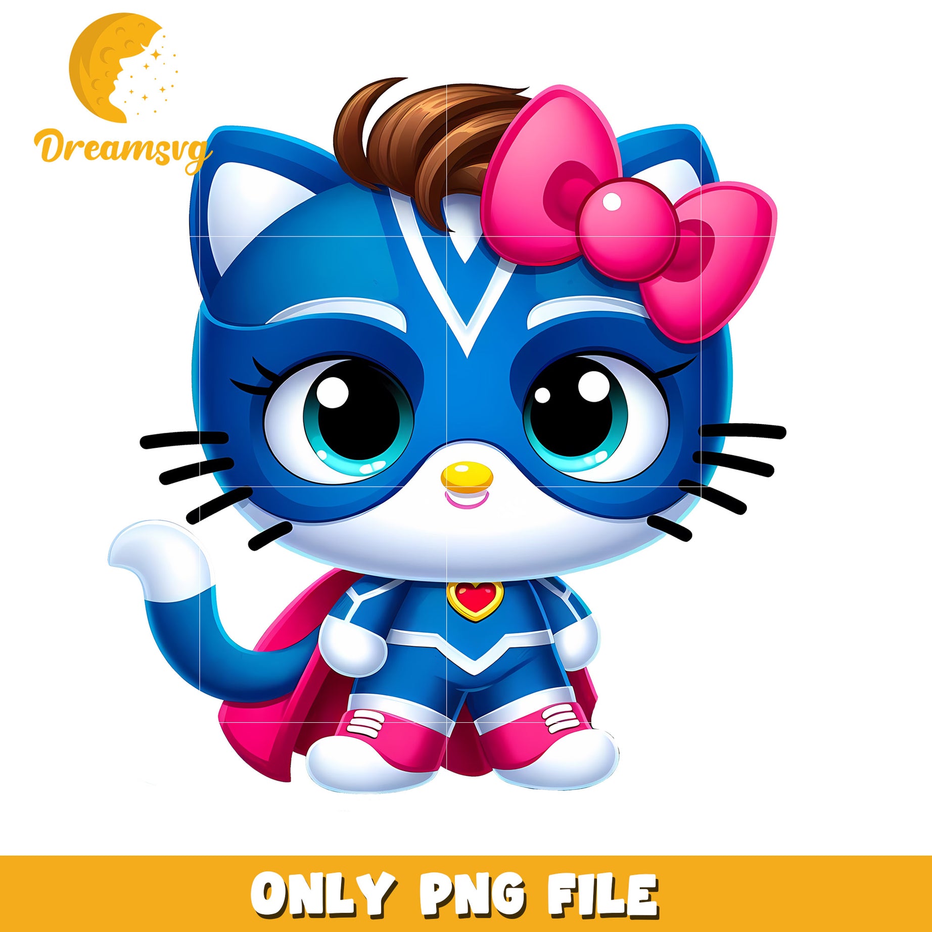 Cute Superhero Cat PNG Clipart