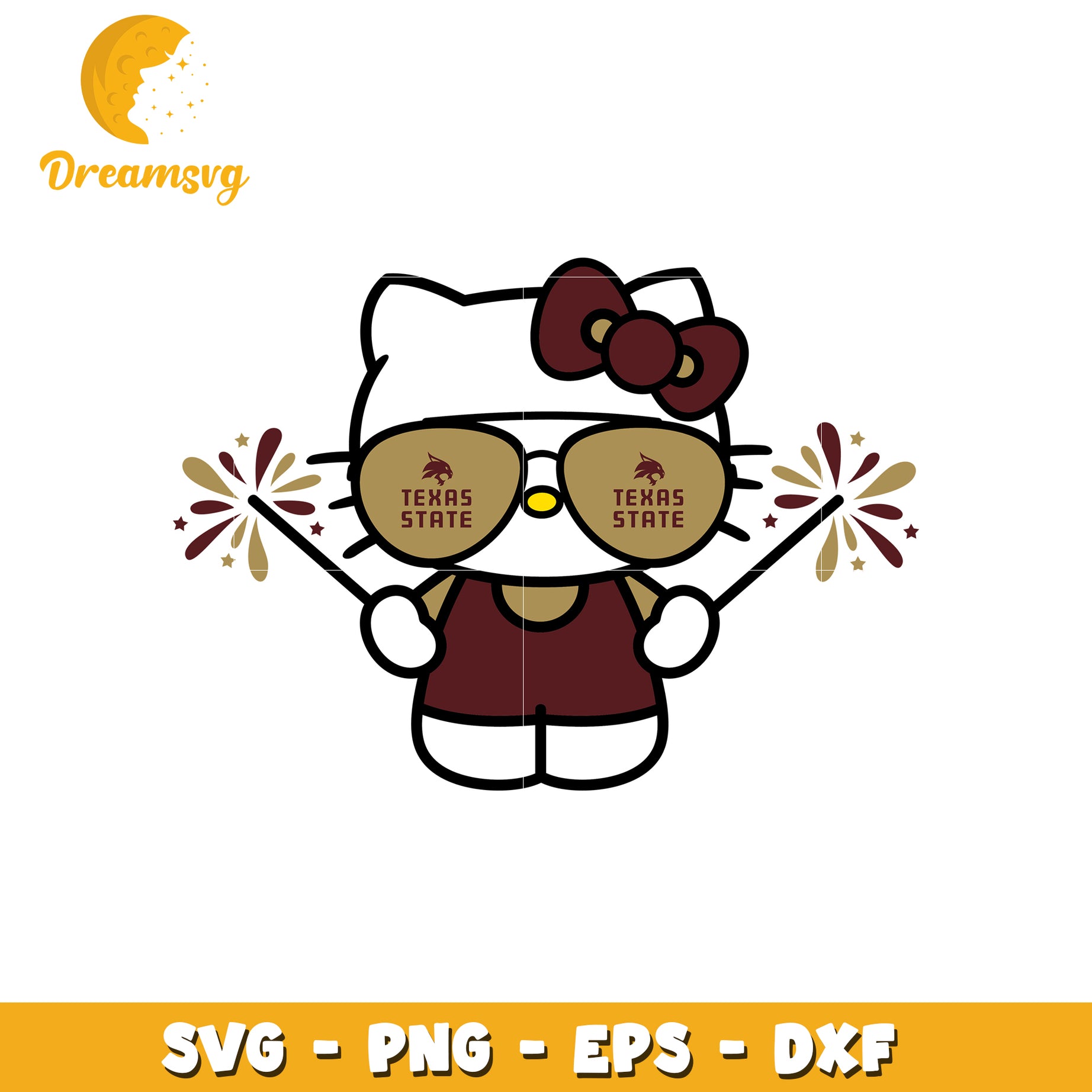 Cute Texas State Kitty SVG Design for Fans