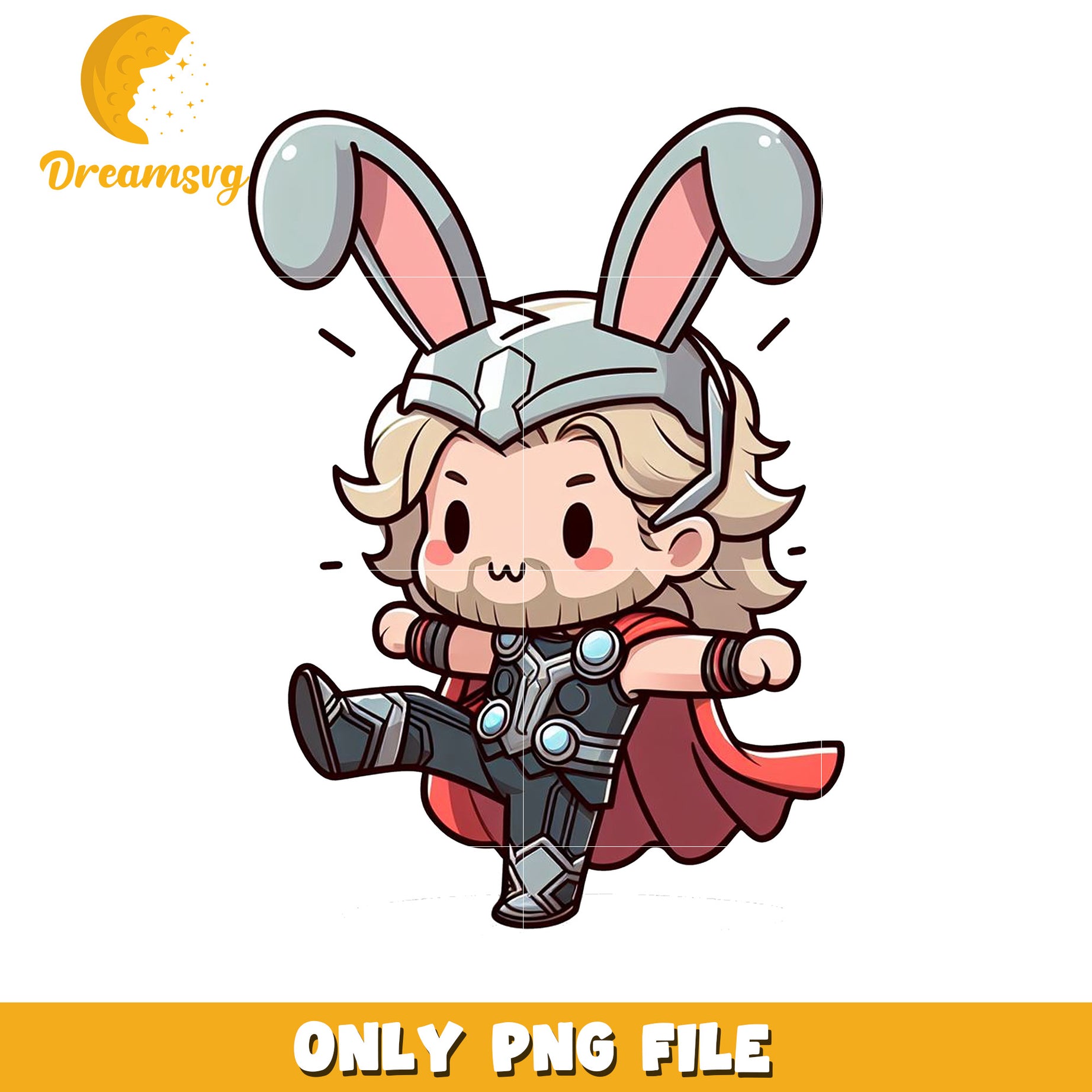 Cute Thor Bunny PNG Image