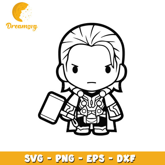 Cute Thor SVG PNG EPS DXF Files