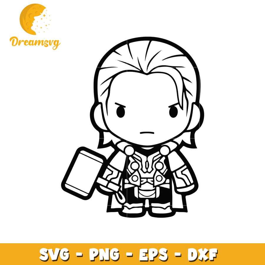 Cute Thor SVG PNG EPS DXF Files
