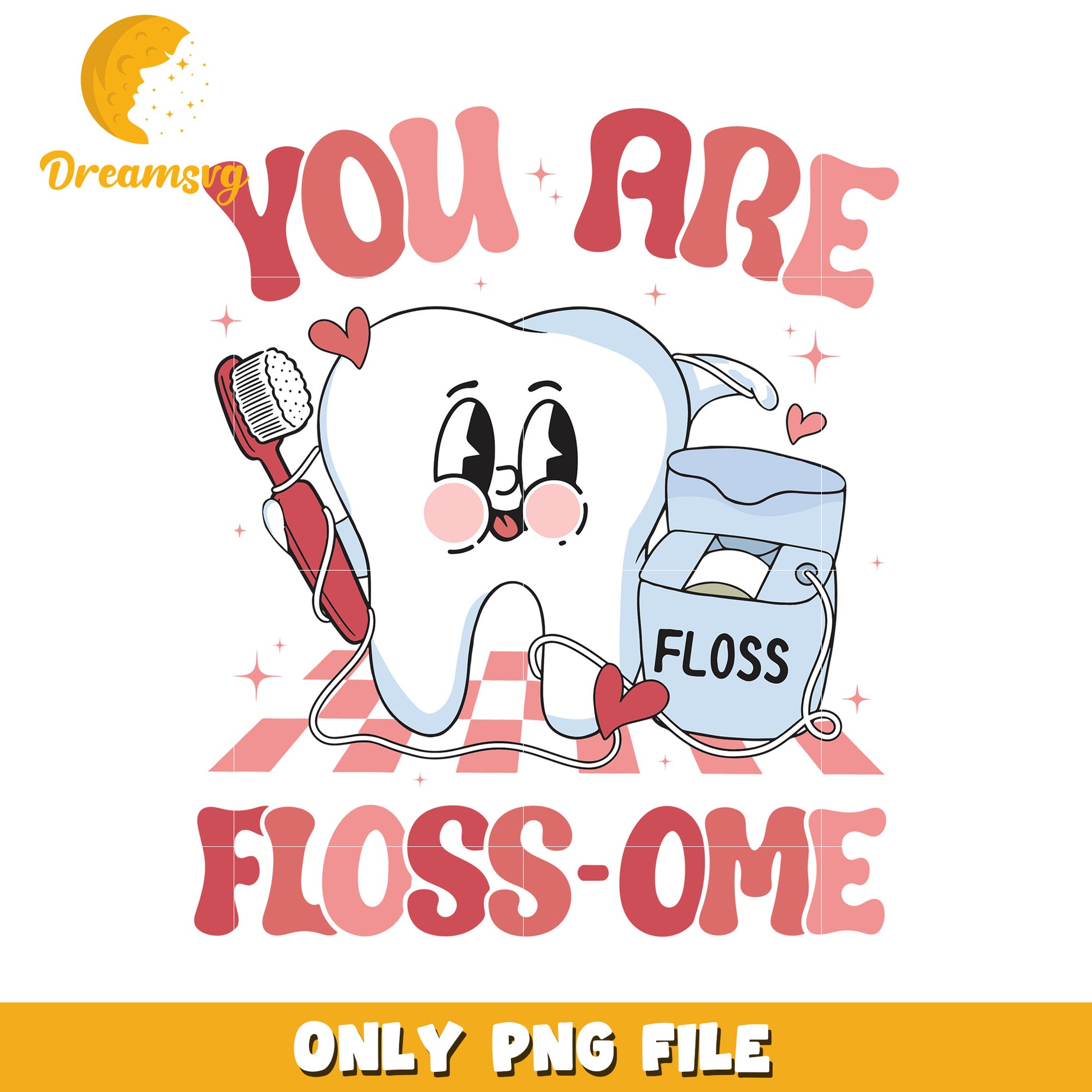 Cute Tooth Floss PNG Design