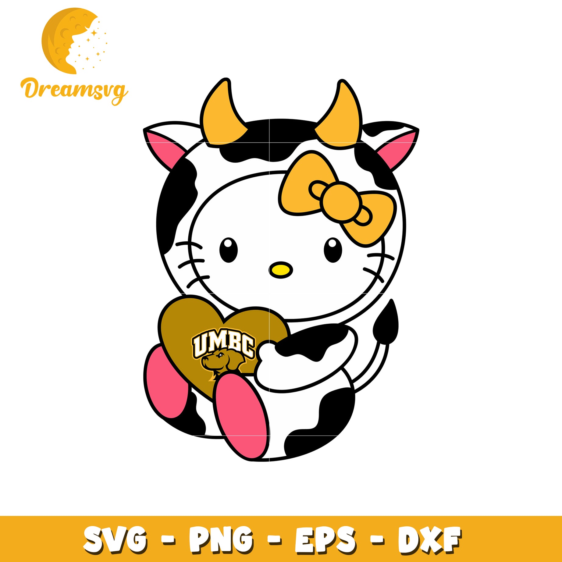Cute UMBC Cow Design SVG for Fun Projects