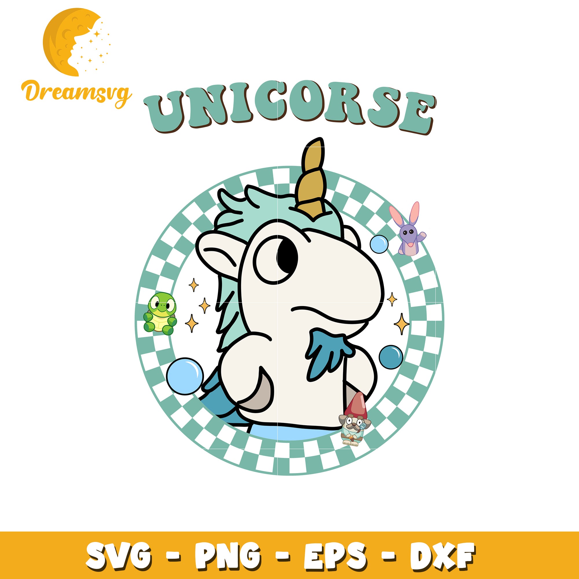 Cute Unicorn SVG PNG EPS DXF Files