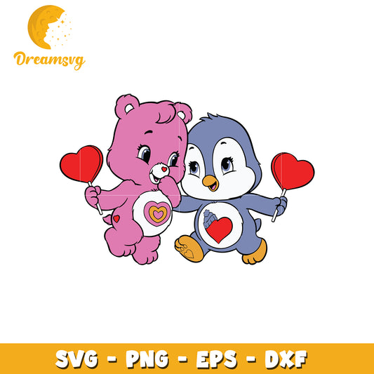 Cute Valentine Bear Penguin SVG Bundle