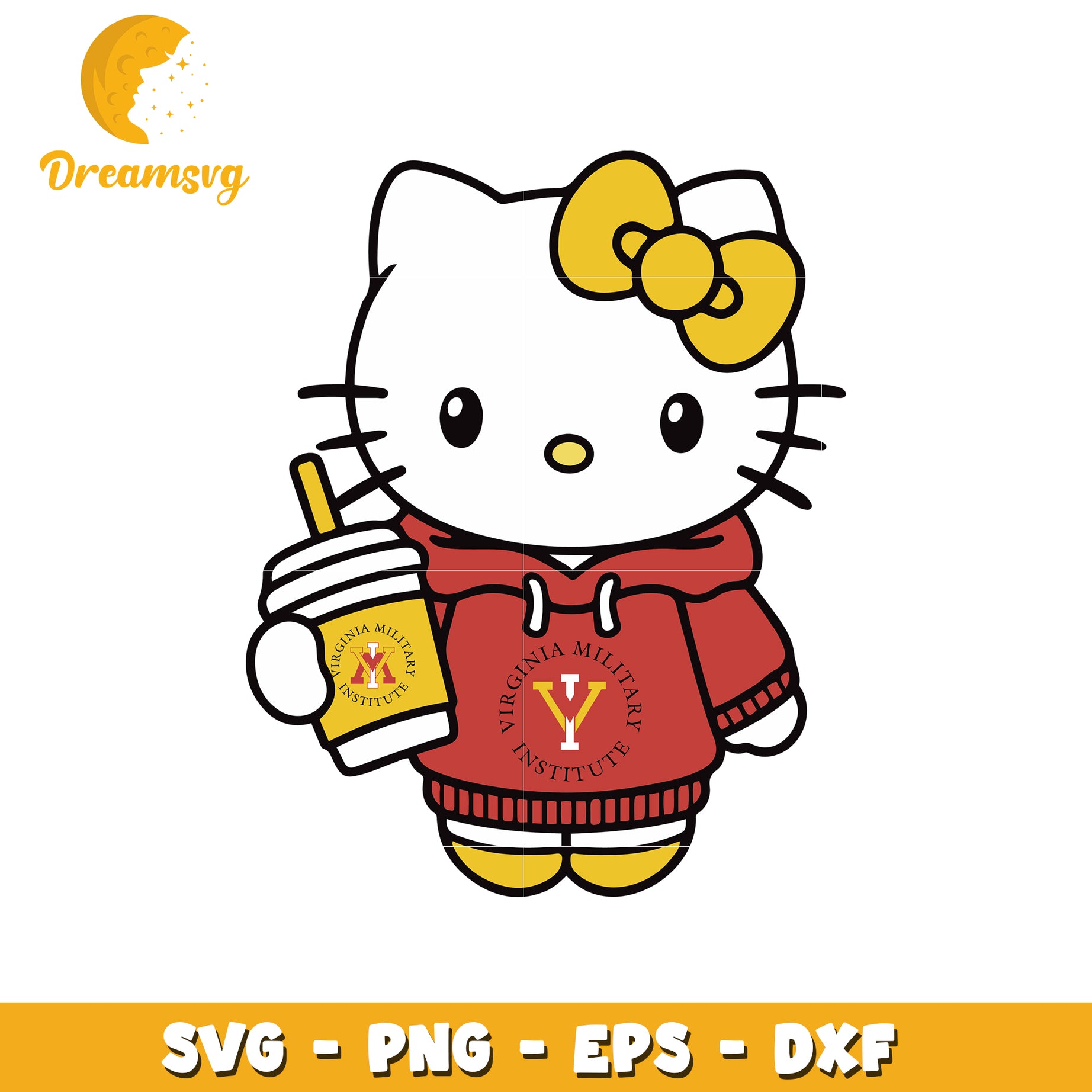 Cute Virginia Military Institute Kitty SVG Design File