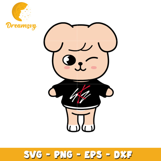 Cute Winking Dog SVG PNG EPS DXF