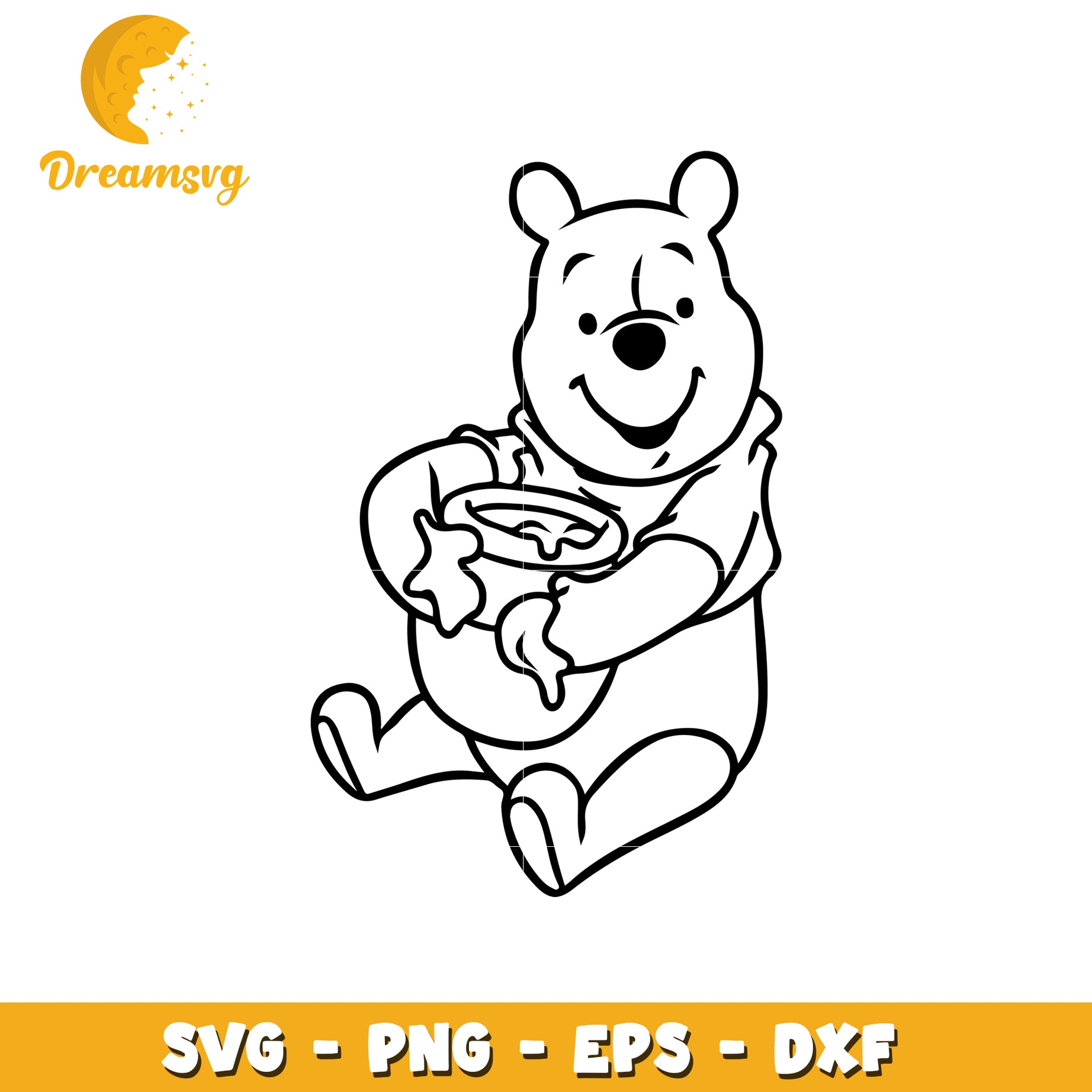 Cute Winnie the Pooh SVG File for Crafts and DIY Projects