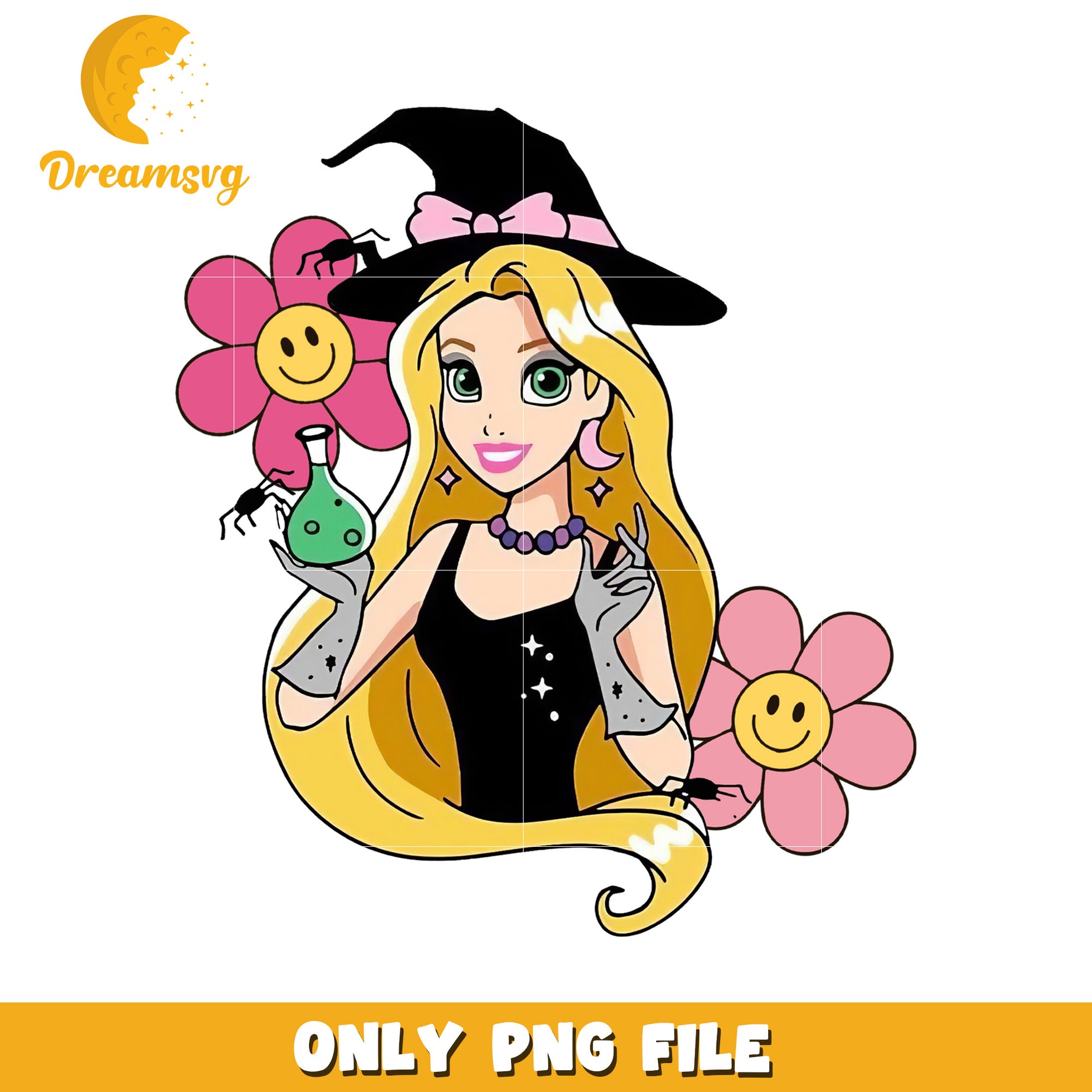 Cute Witch PNG Sublimation Design