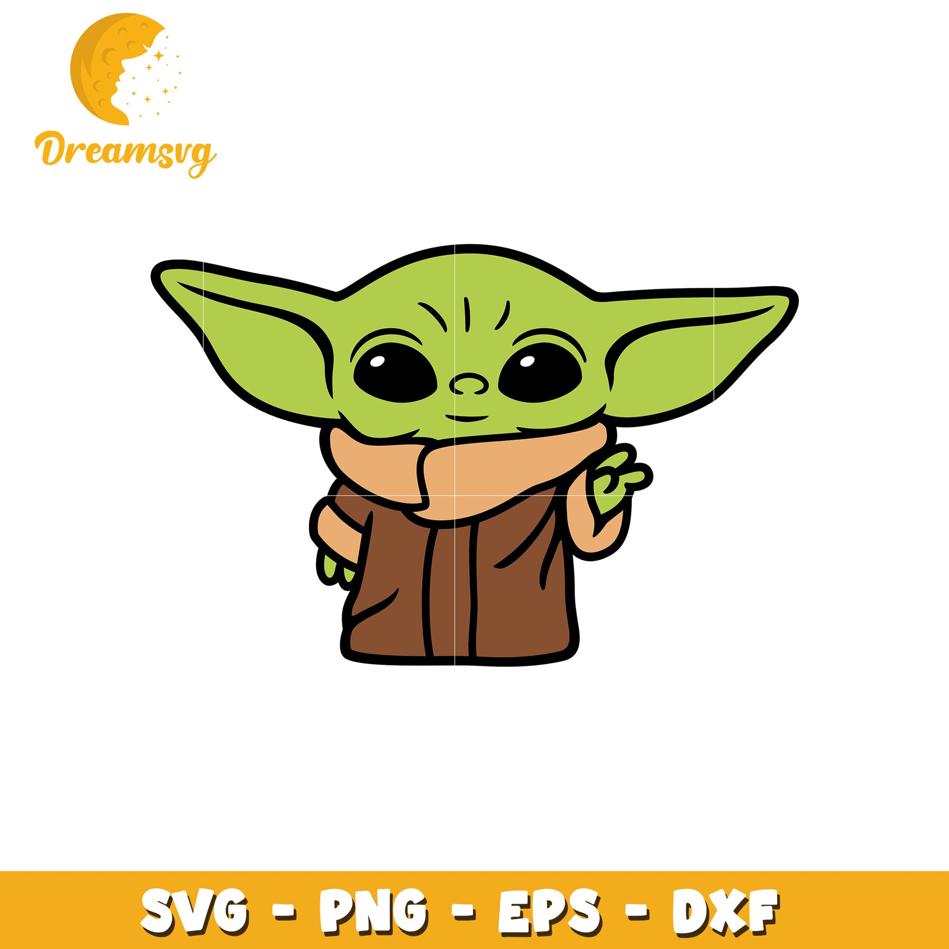 Cute Yoda PNG, SVG, EPS, DXF files