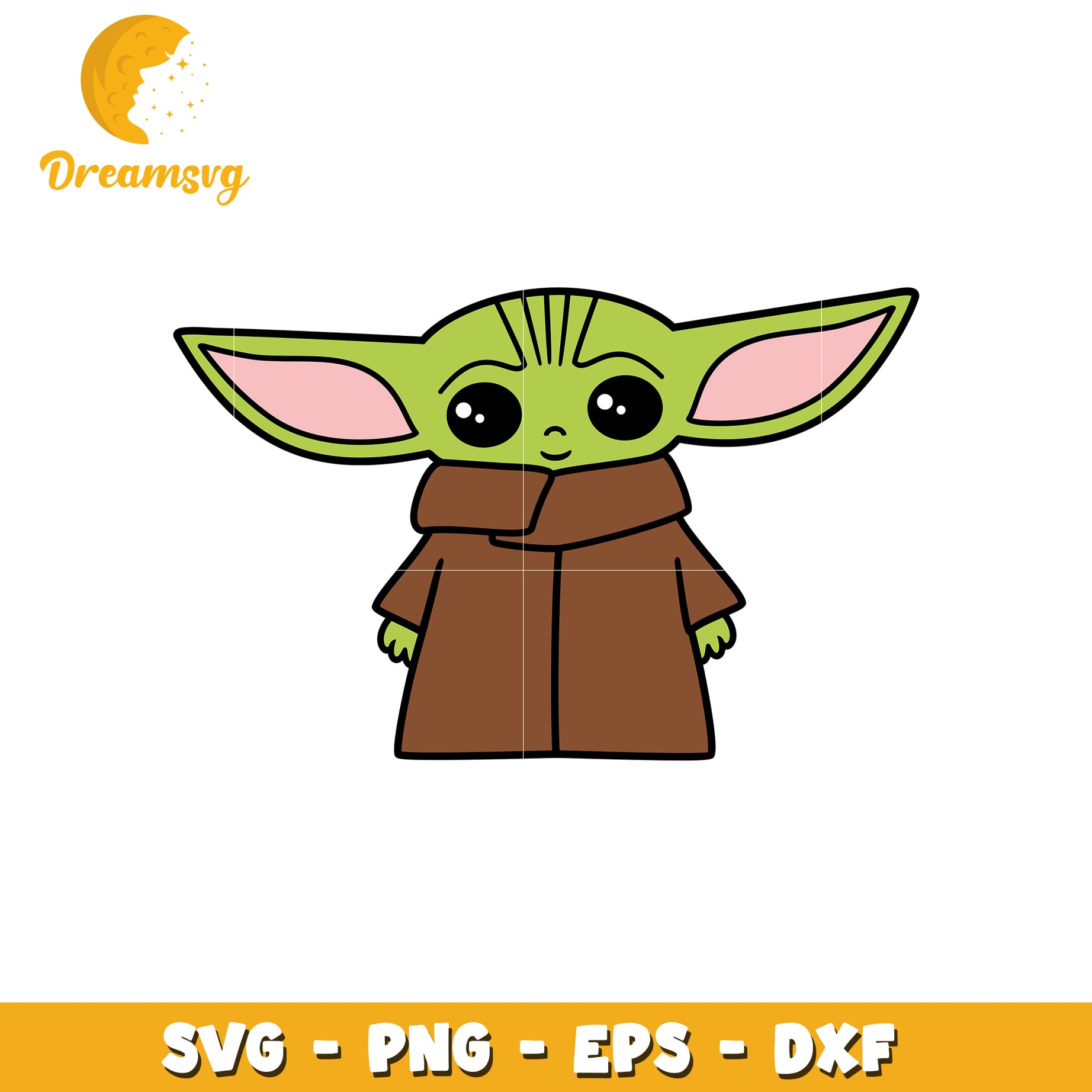 Cute Yoda SVG PNG EPS DXF Files
