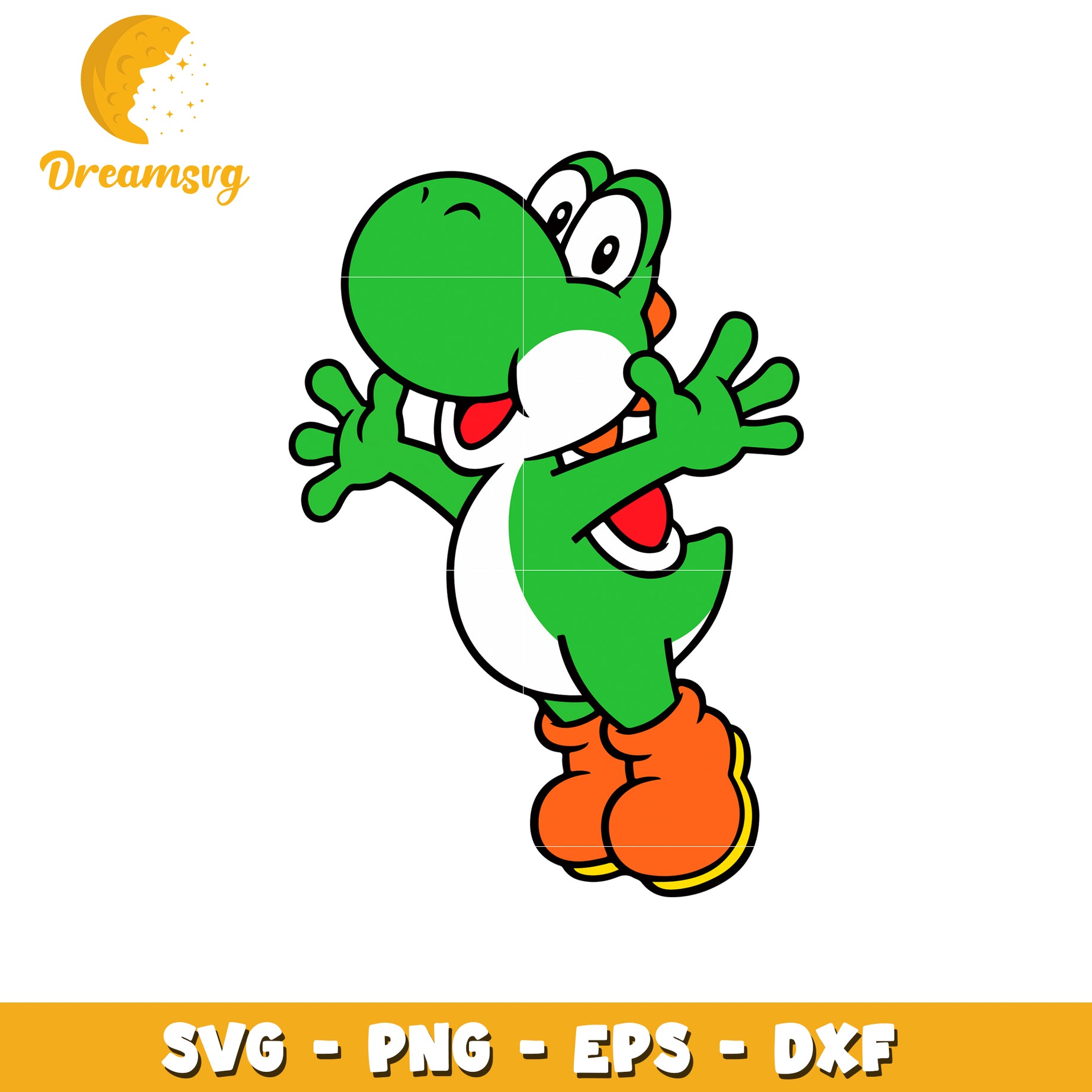 Cute Yoshi Character SVG Illustration for Crafts and Design