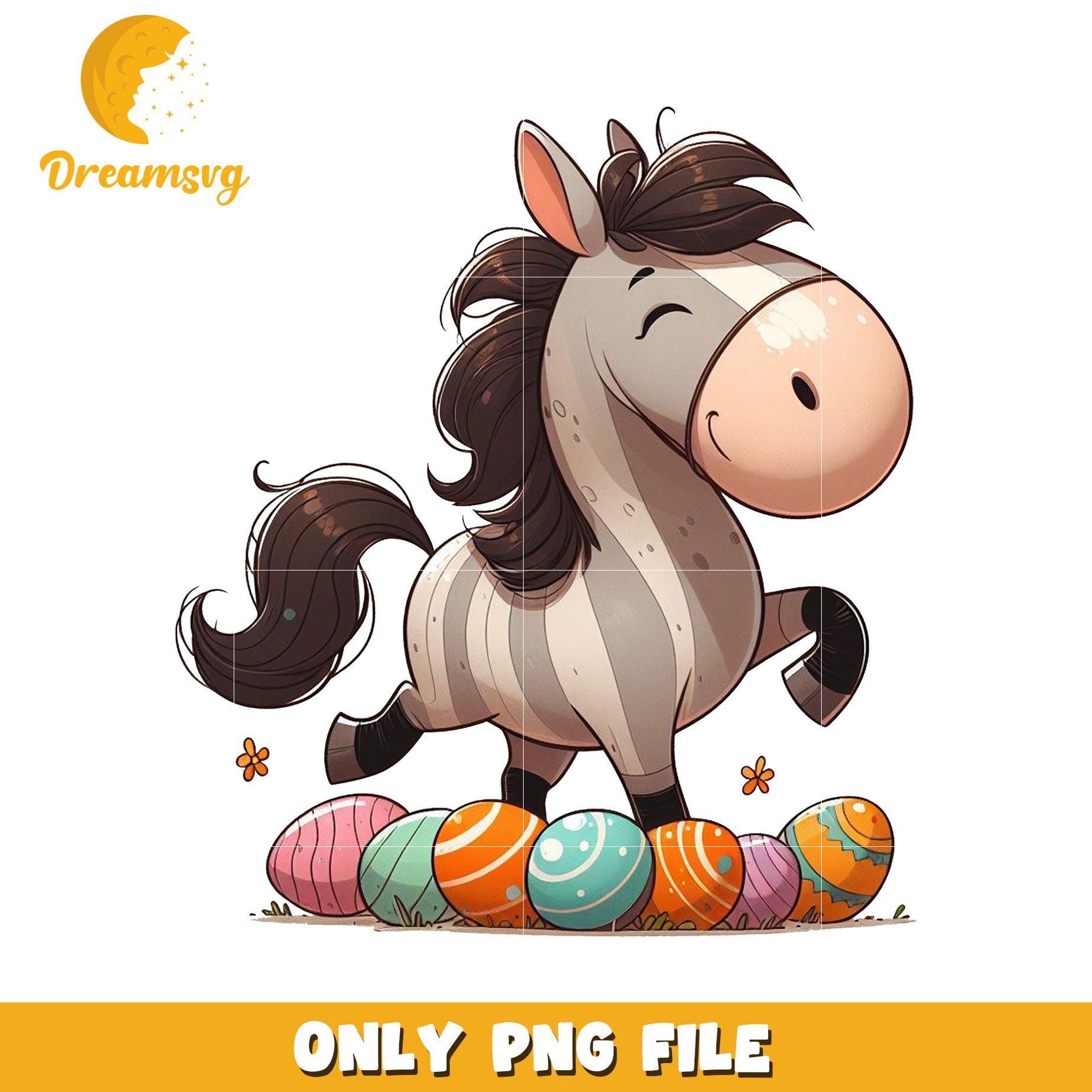 Cute Zebra Easter PNG Clipart