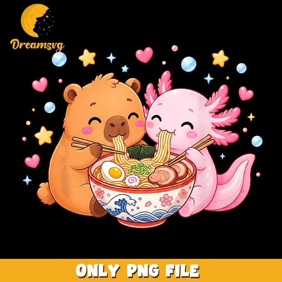 Cute Animals PNG, Ramen Lovers Design, Adorable Art PNG