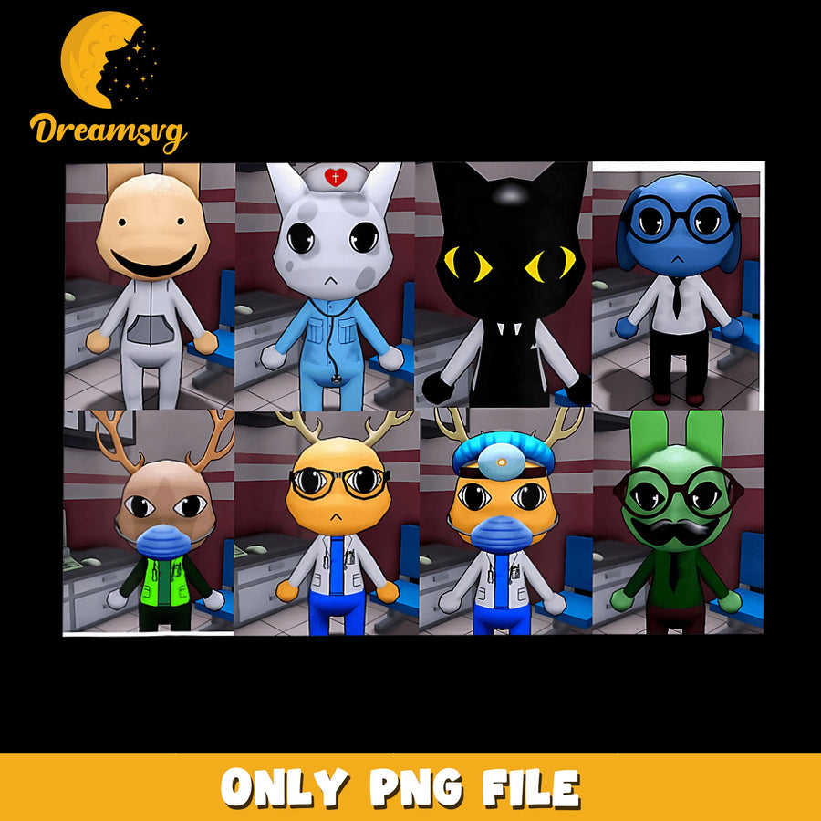 Cute Characters PNG, Cartoon Style, Fun Art PNG