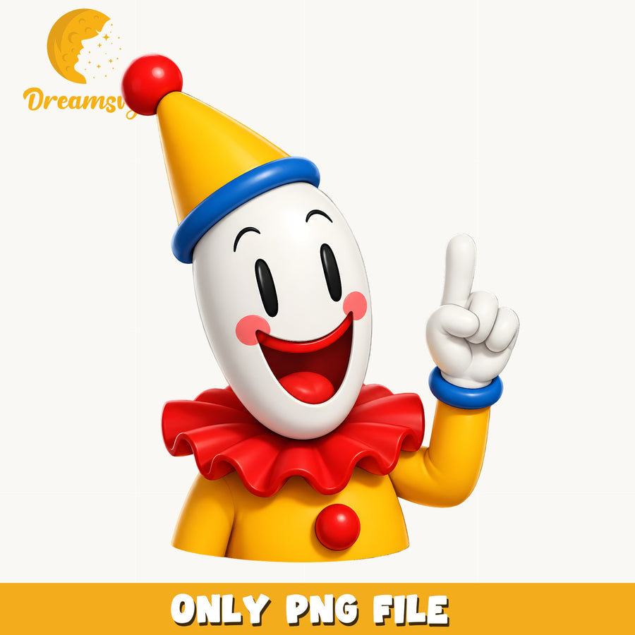 Cute Clown Character PNG, Circus Jester Art, Kids PNG