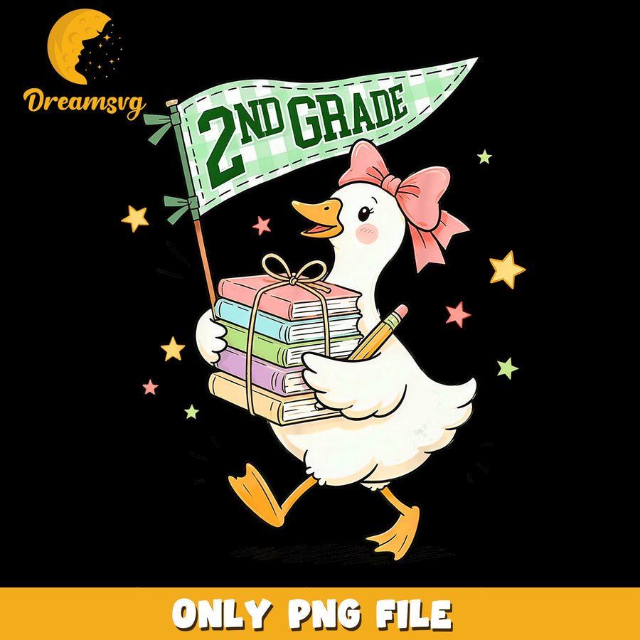 Cute Duck PNG, School Theme, 2nd Grade Design PNG