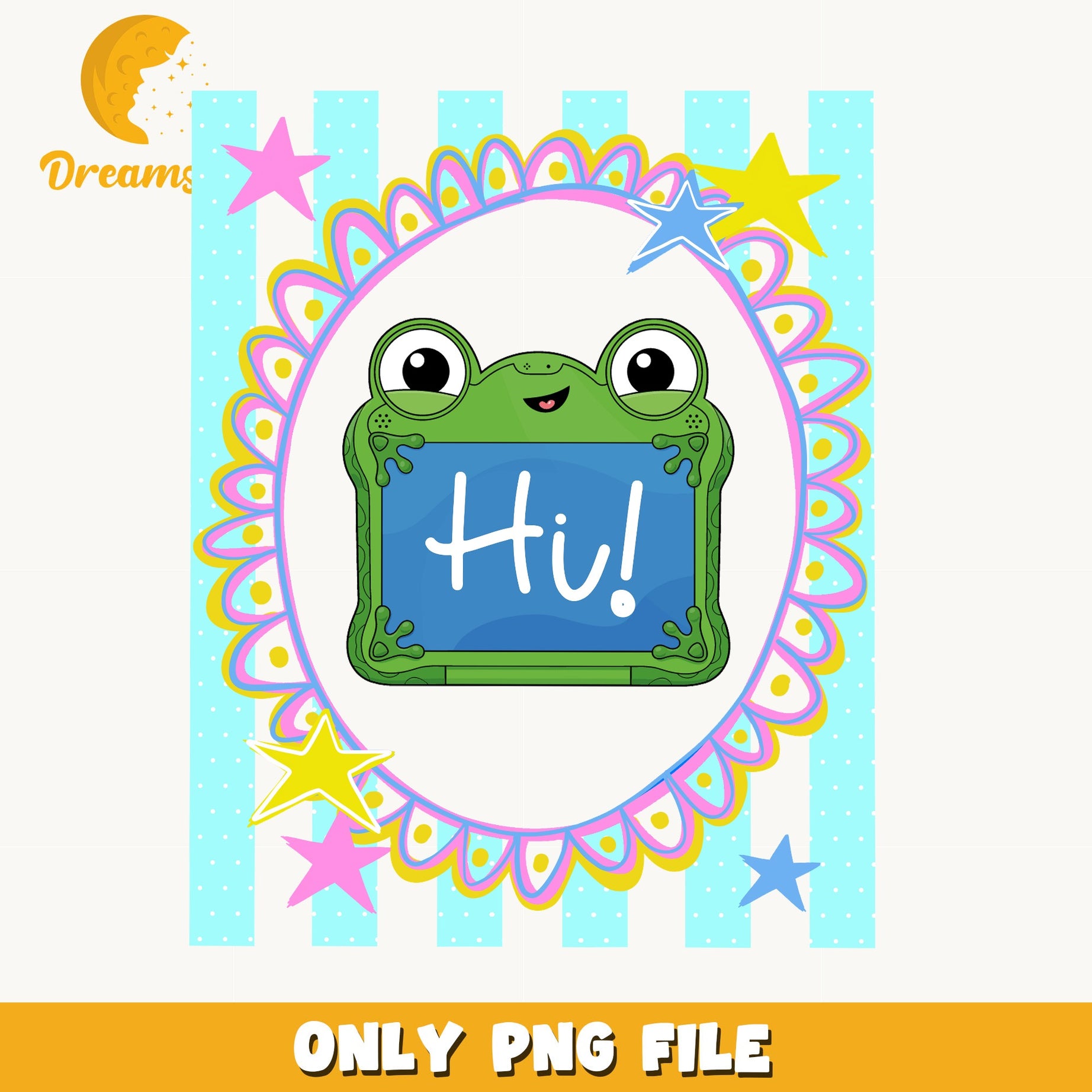 Cute Frog Drawing Tablet PNG, Kawaii Frog PNG, Kids PNG