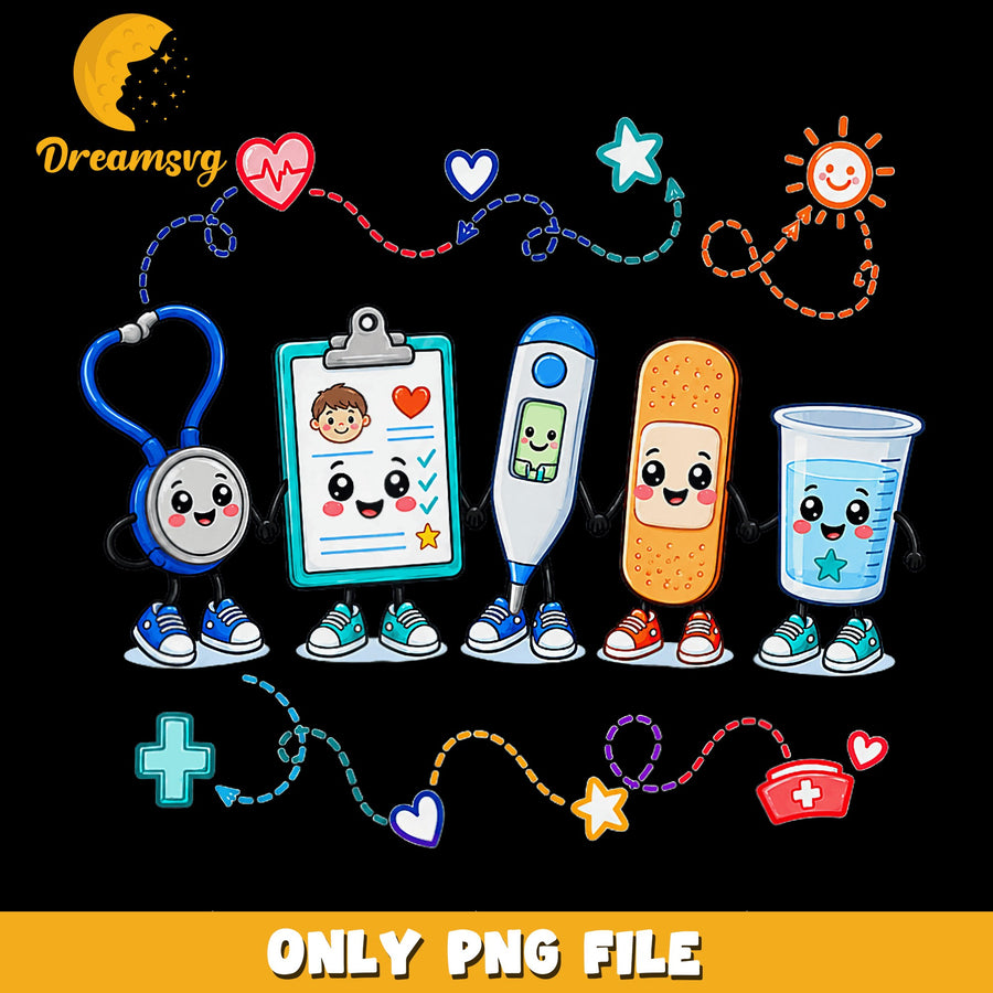 Cute Medical Tools PNG, Healthcare Theme, Fun Design