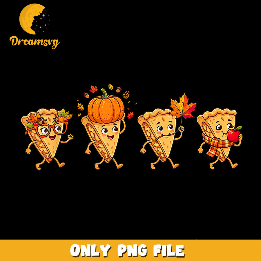 Cute Pie Characters PNG, Fall Theme, Autumn Harvest PNG