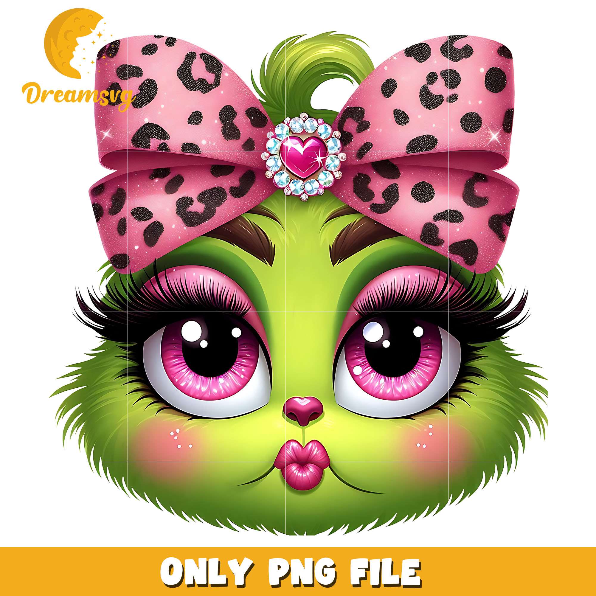 Cute grinch girl png, grinch face christmas png, grinch png