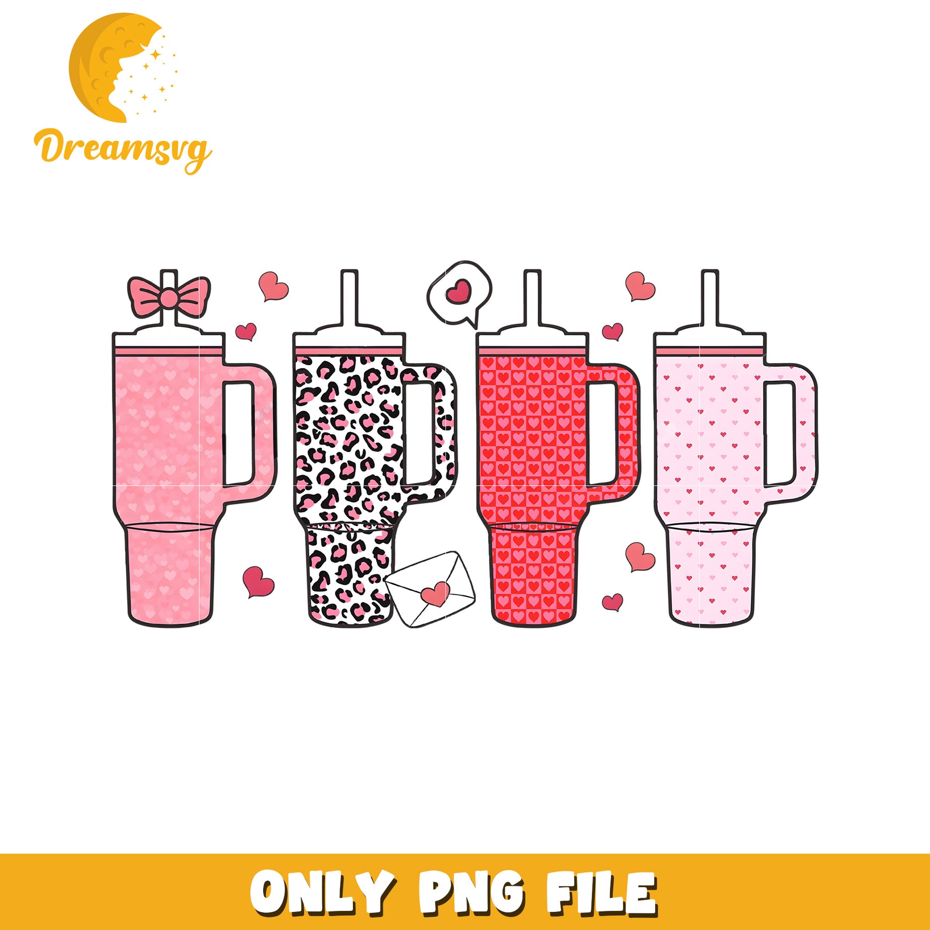 Cute and Colorful Tumblers PNG File for Crafting
