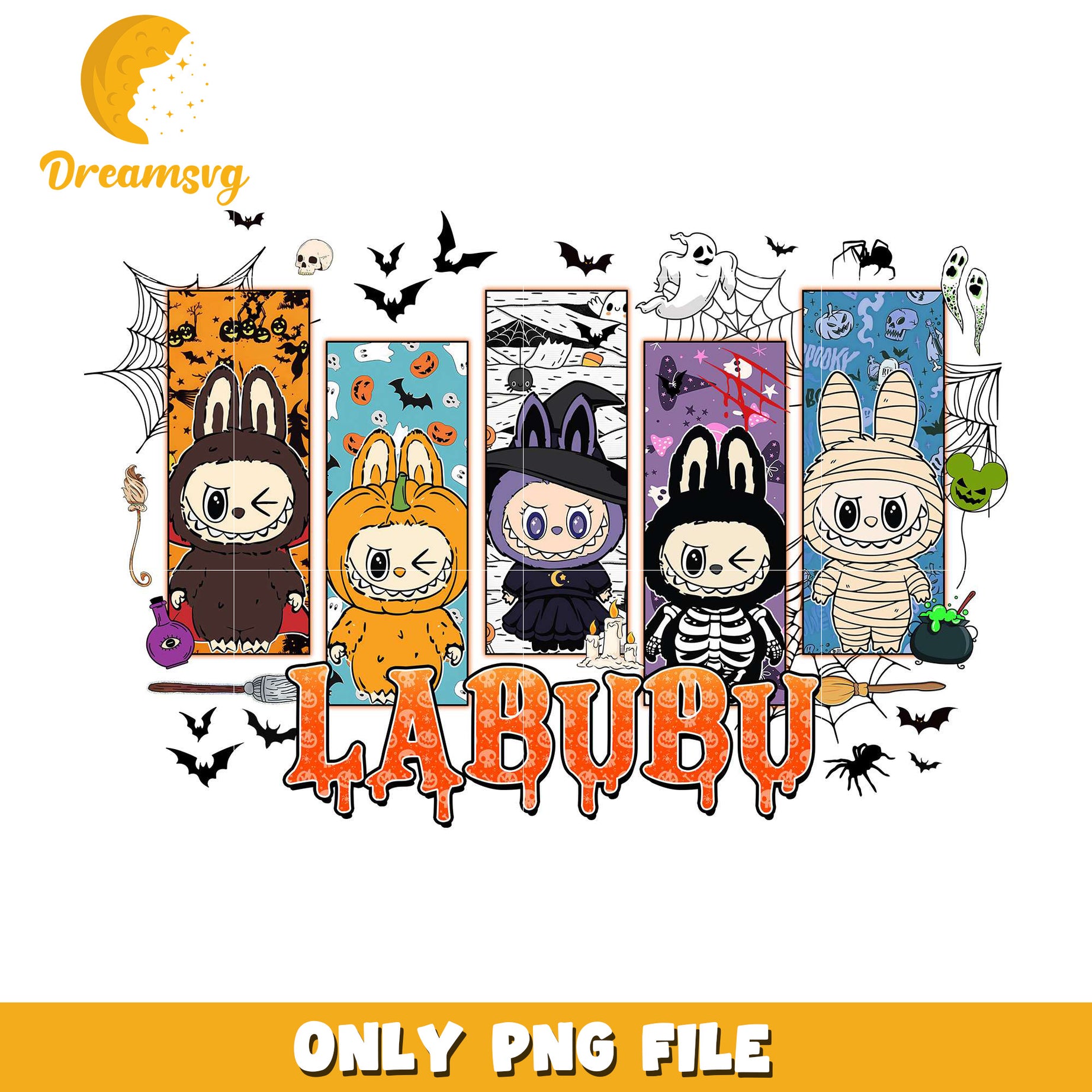 Cute and spooky labubu png, halloween horror nights​​ png, halloween​ png