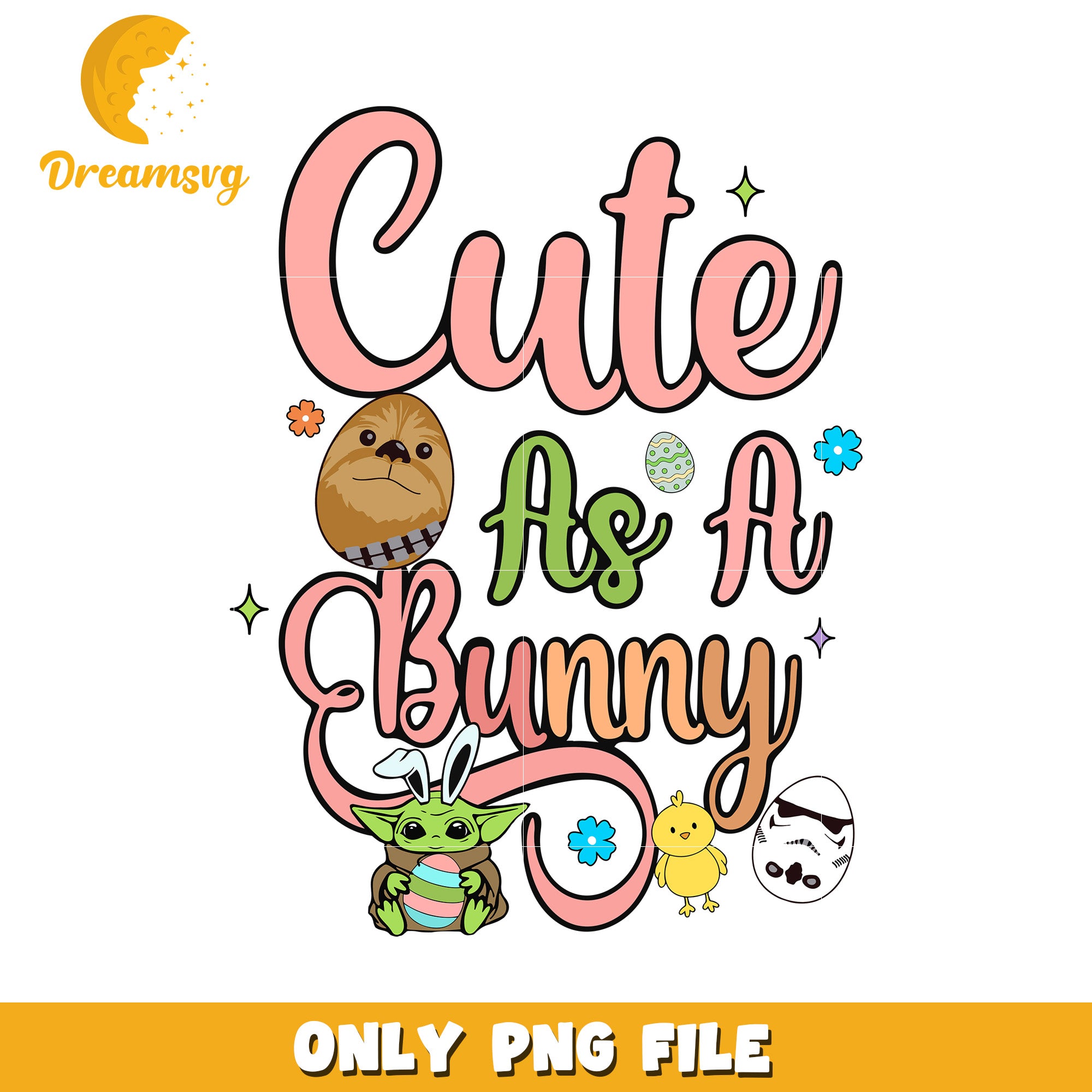 Cute as a bunny png, easter bunny png, star wars character png