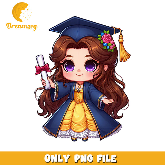 Cute belle graduation png, beauty and the beast png, disney princess png