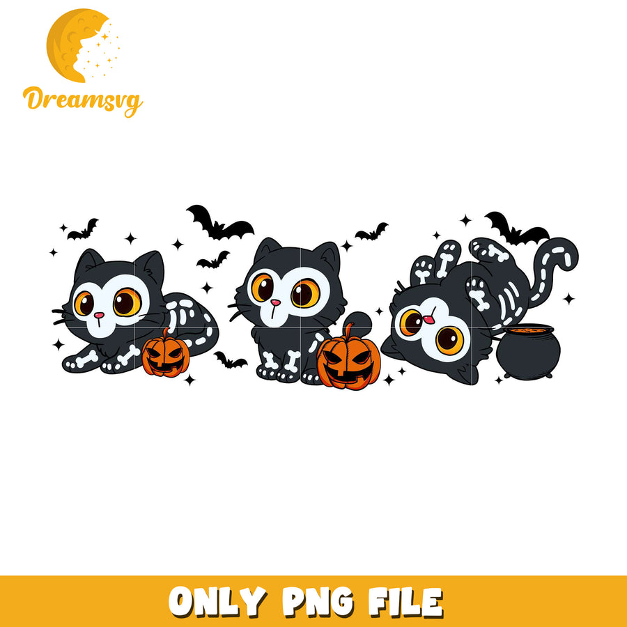 Cute black cat skeleton png, halloween games​​ png, halloween cookies​ png