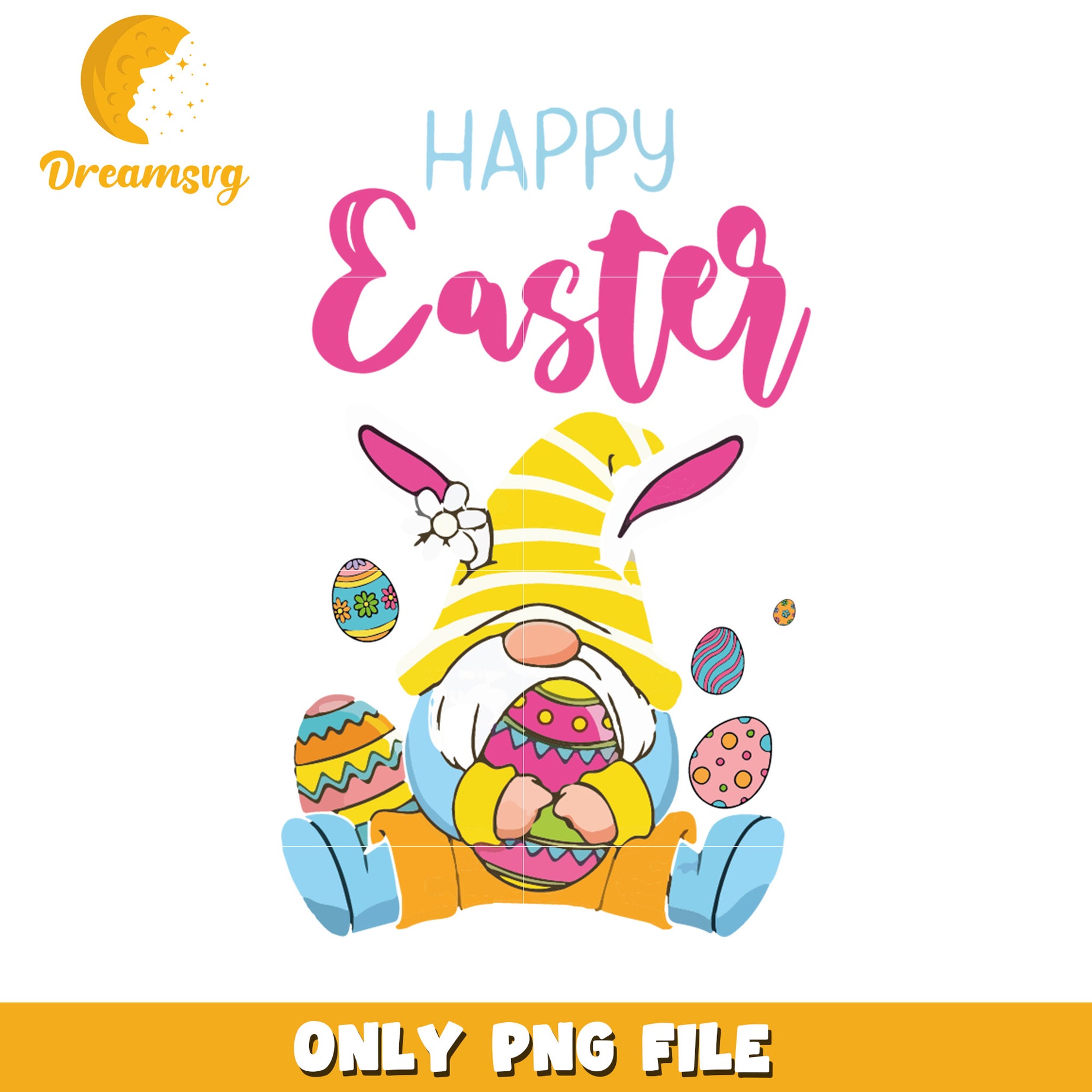 Cute bunny gnome happy easter png, happy easter png, bunny png