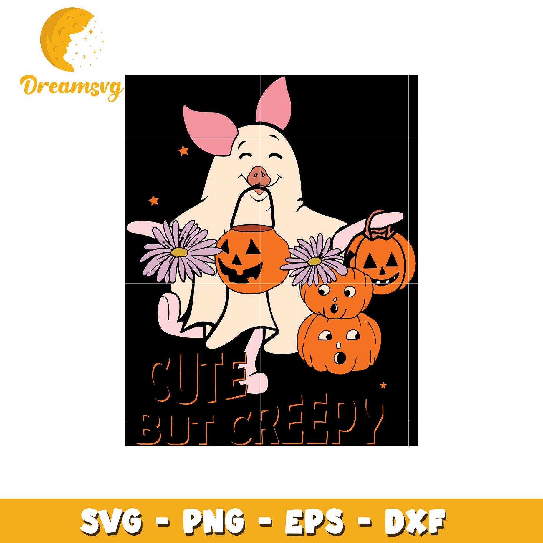 Cute but creepy piglet plumpkin svg, piglet svg, plumpkin svg