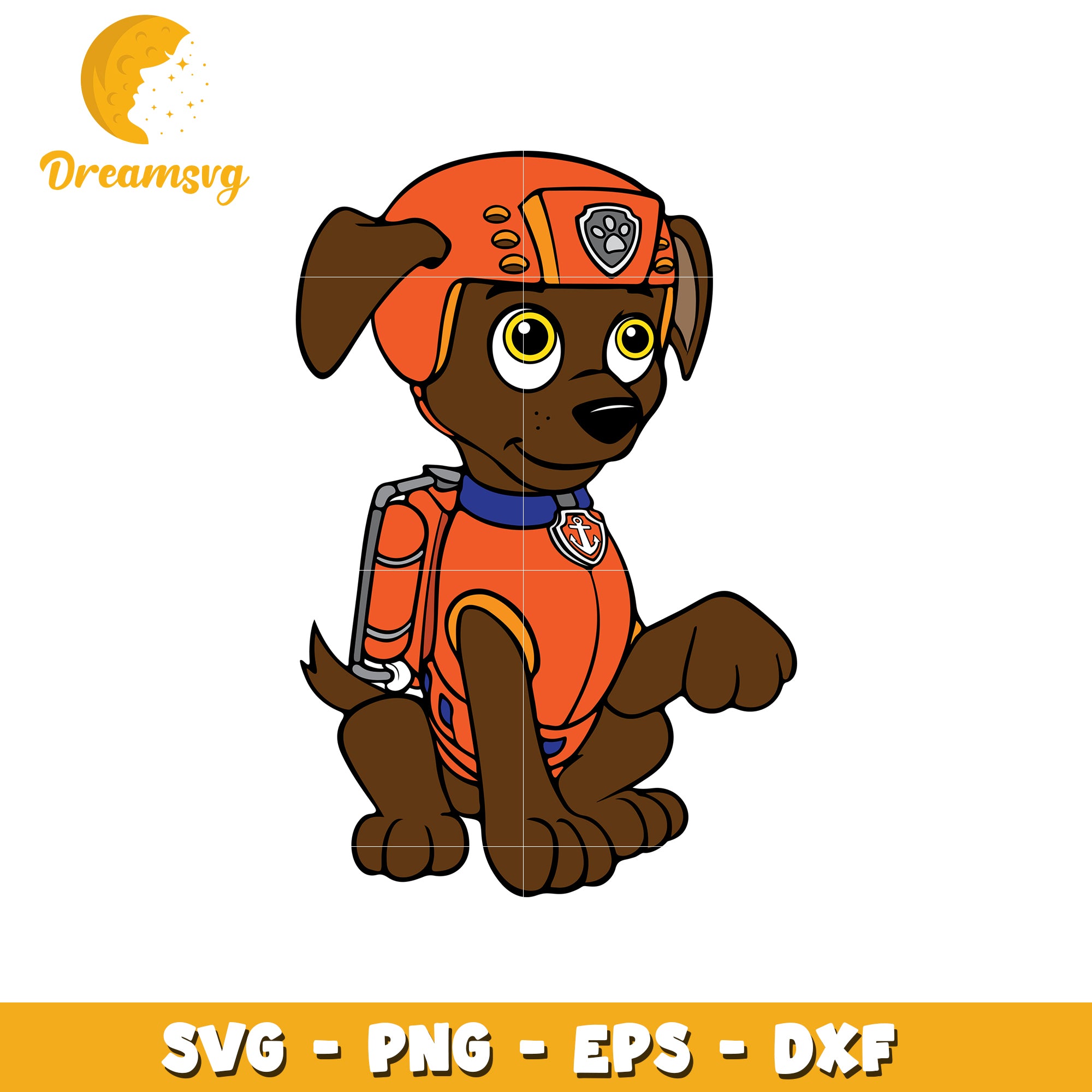 Cute cartoon dog design in SVG format for kids crafts