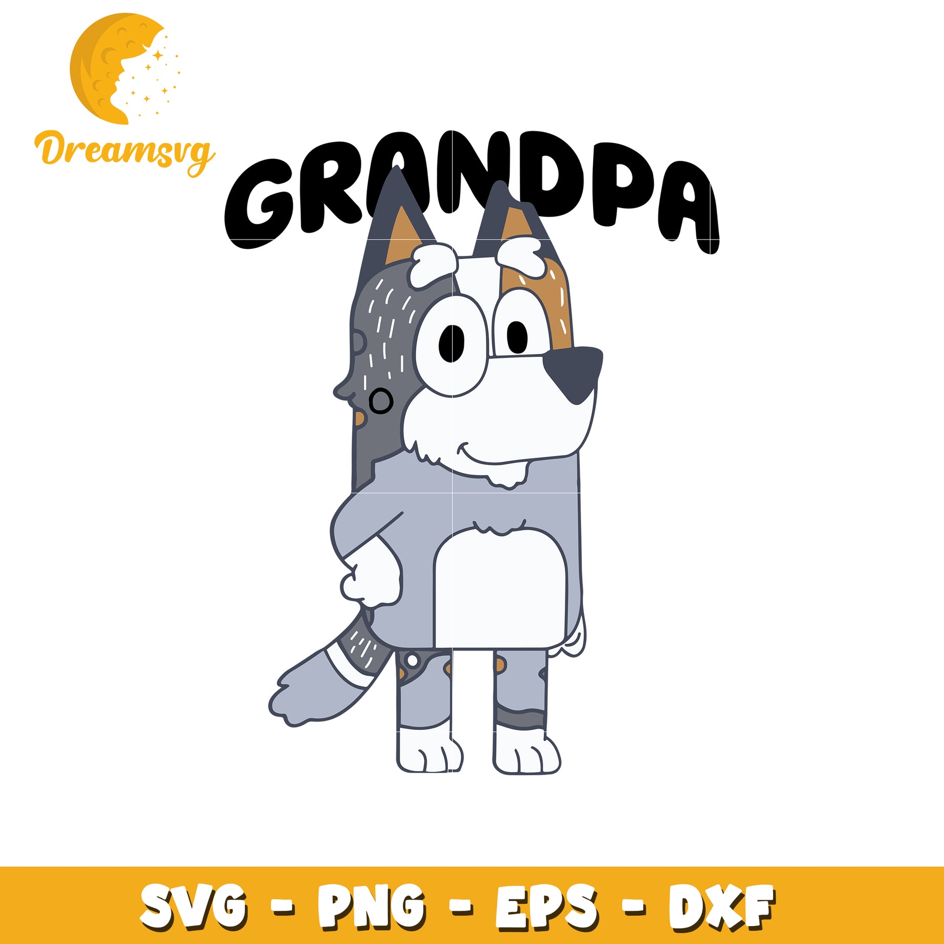 Cute cartoon dog vector svg, cute dog svg, bluey cartoon svg