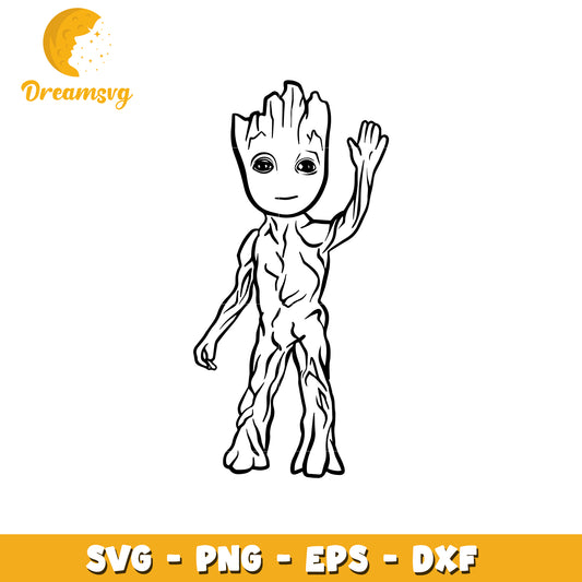 Cute cartoon tree character SVG design for crafting use
