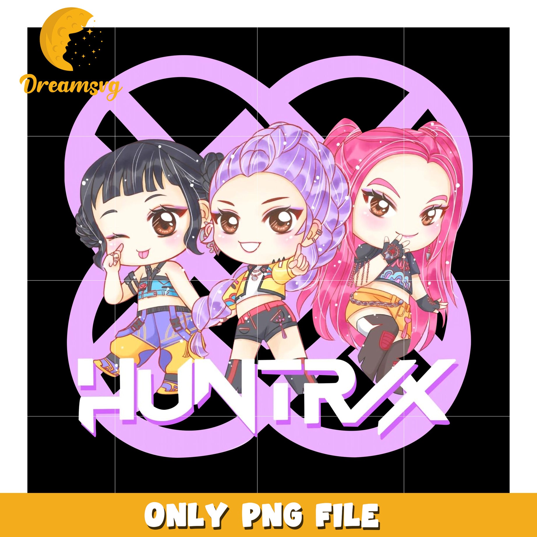 Cute chibi huntrix png, demon hunters png, huntrix and saja png