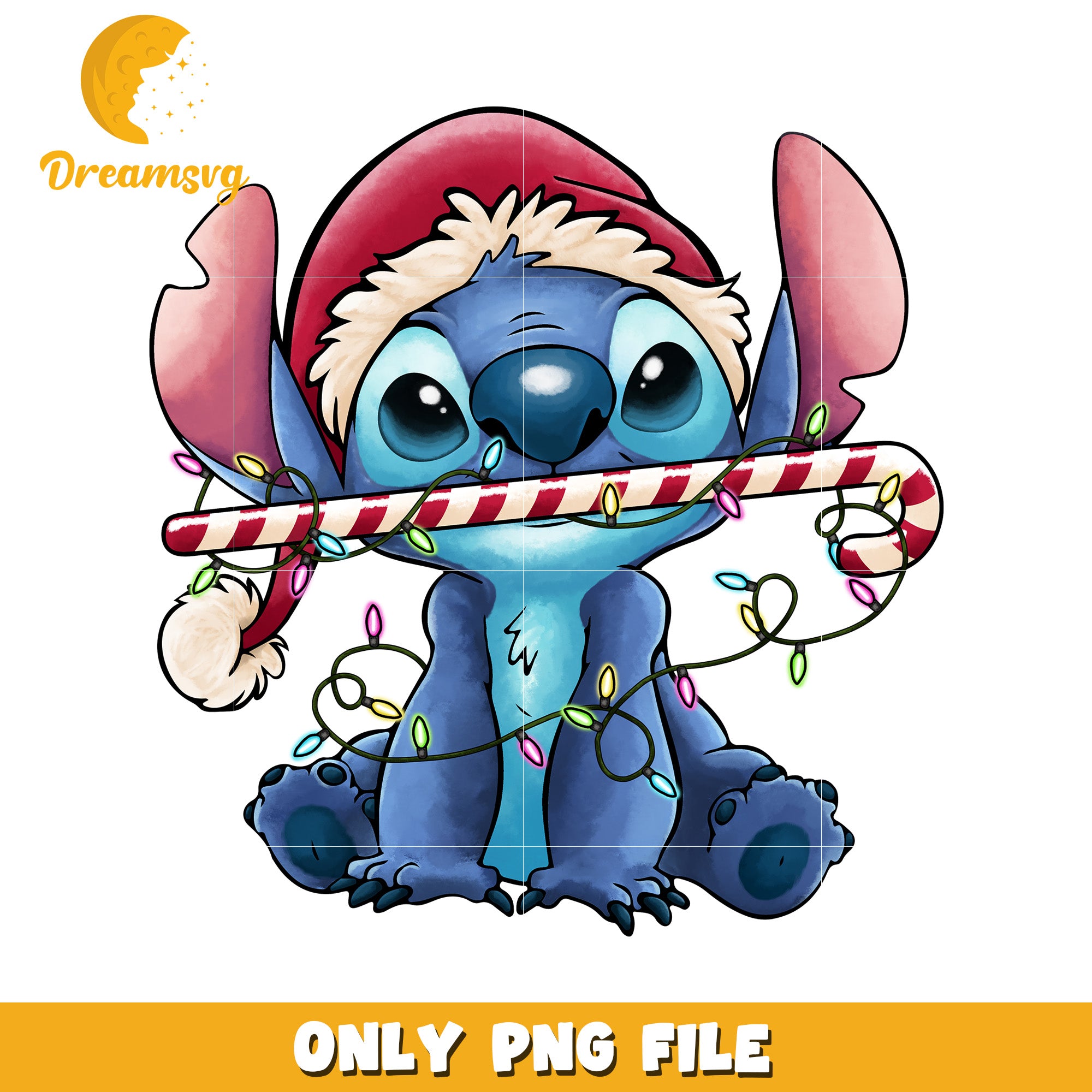 Cute design of stitch png, festive disney png, winter wonderland png