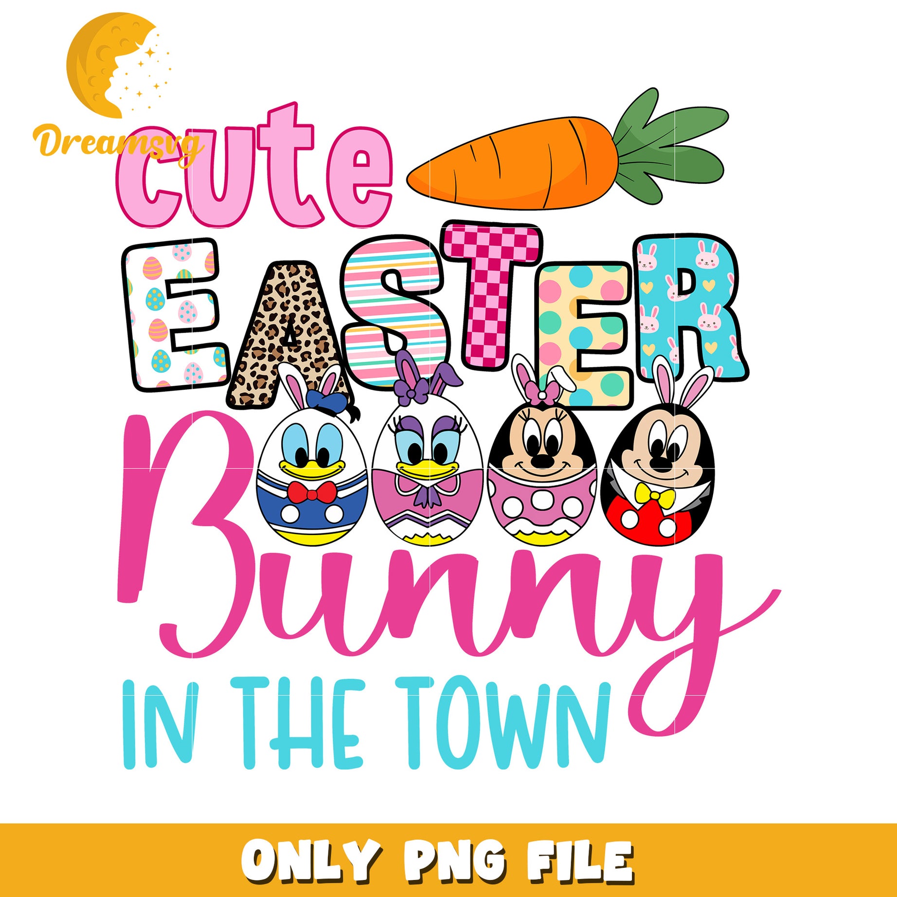 Cute easter bunny in the town png, easter bunny png, disney png