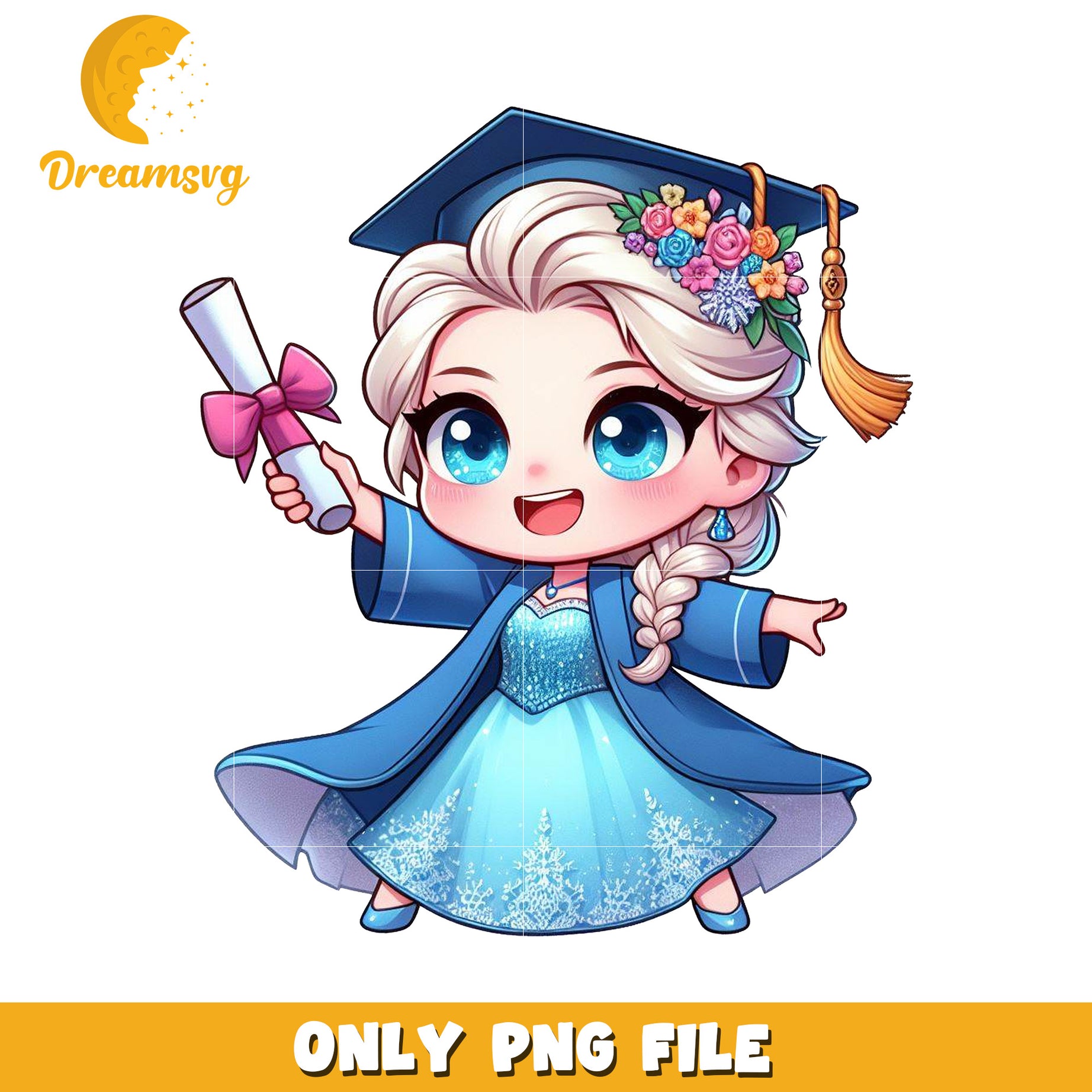 Cute elsa graduation  design png, frozen movie png, disney princess png