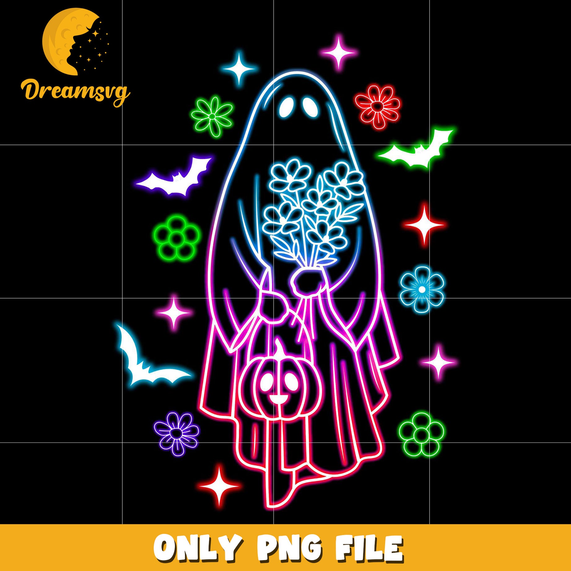 Cute ghoul neon png, halloween characters​ png, halloween design png