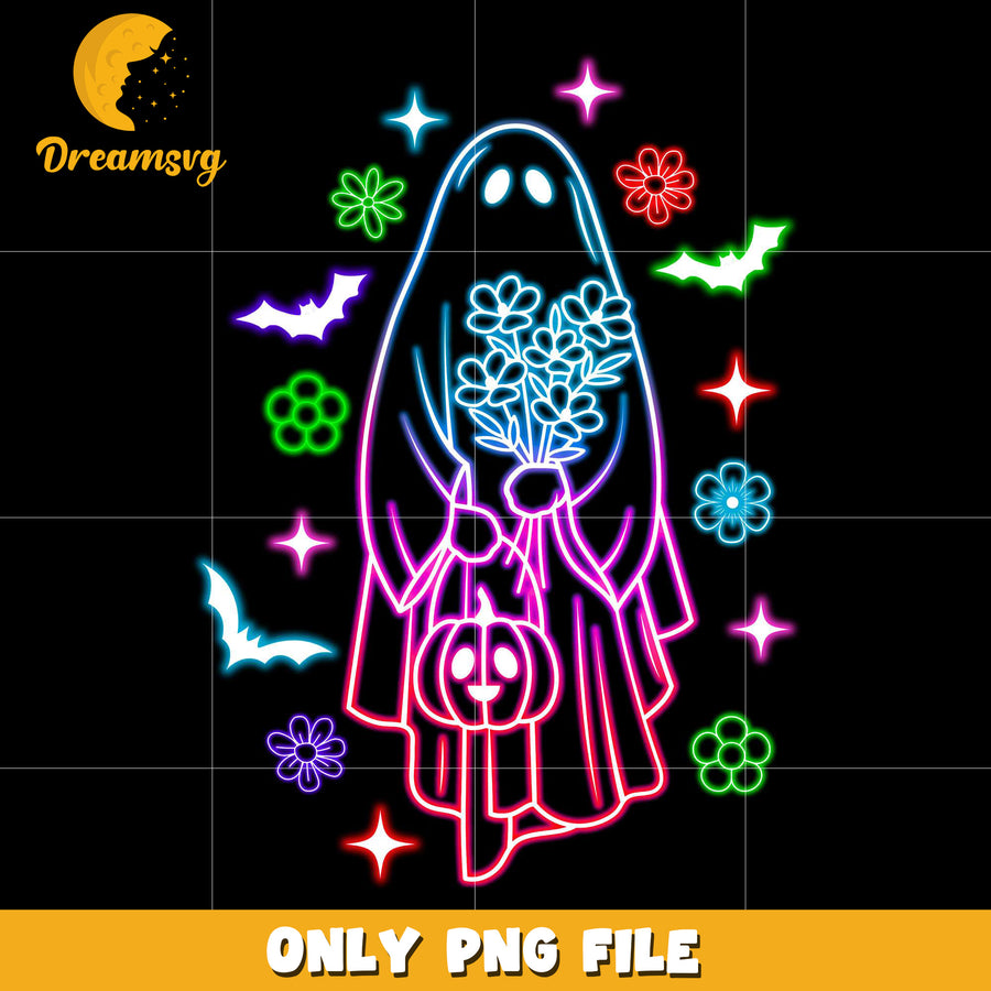 Cute ghoul neon png, halloween characters​ png, halloween design png
