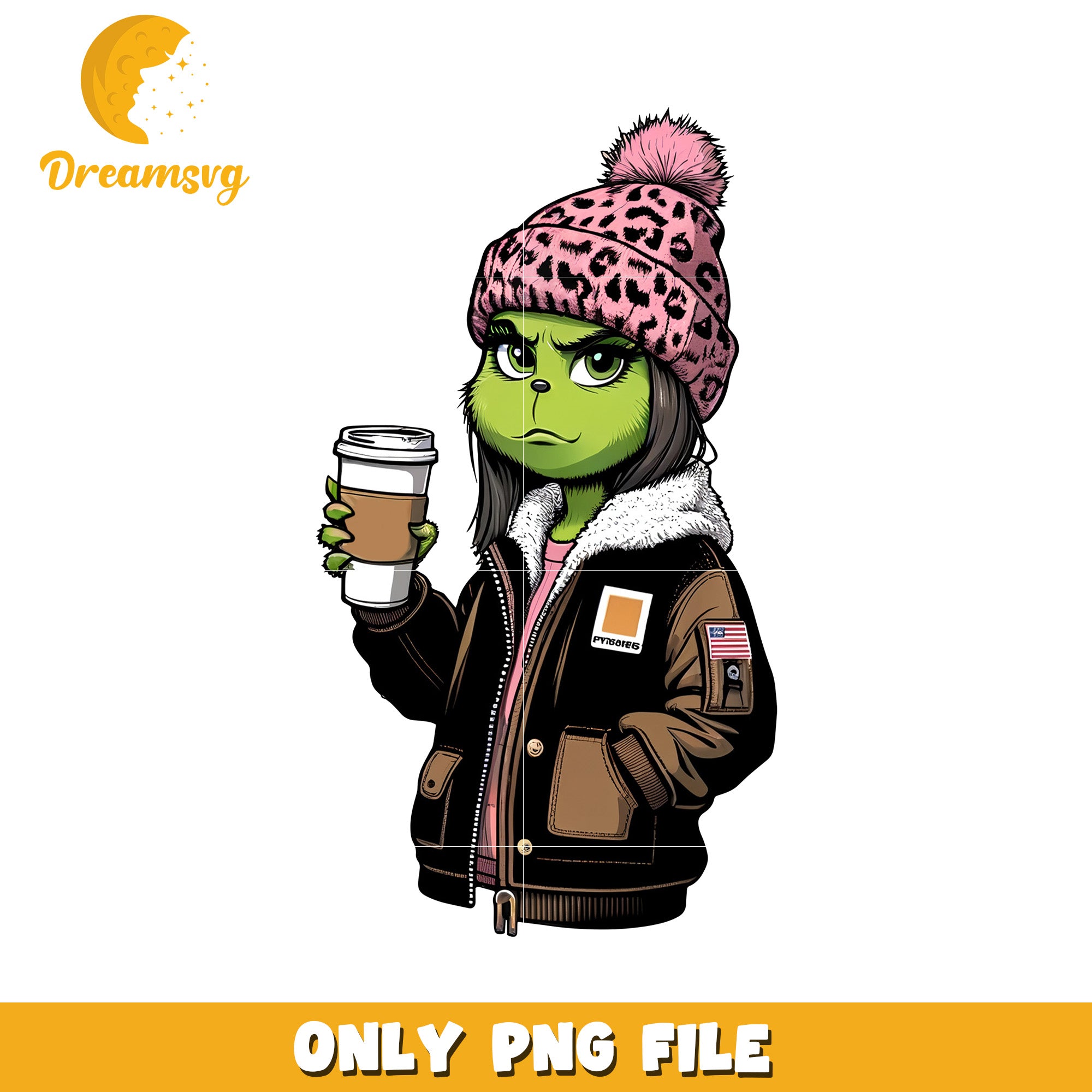 Cute girl grinch png, baby grinch​​ png, christmas lights png