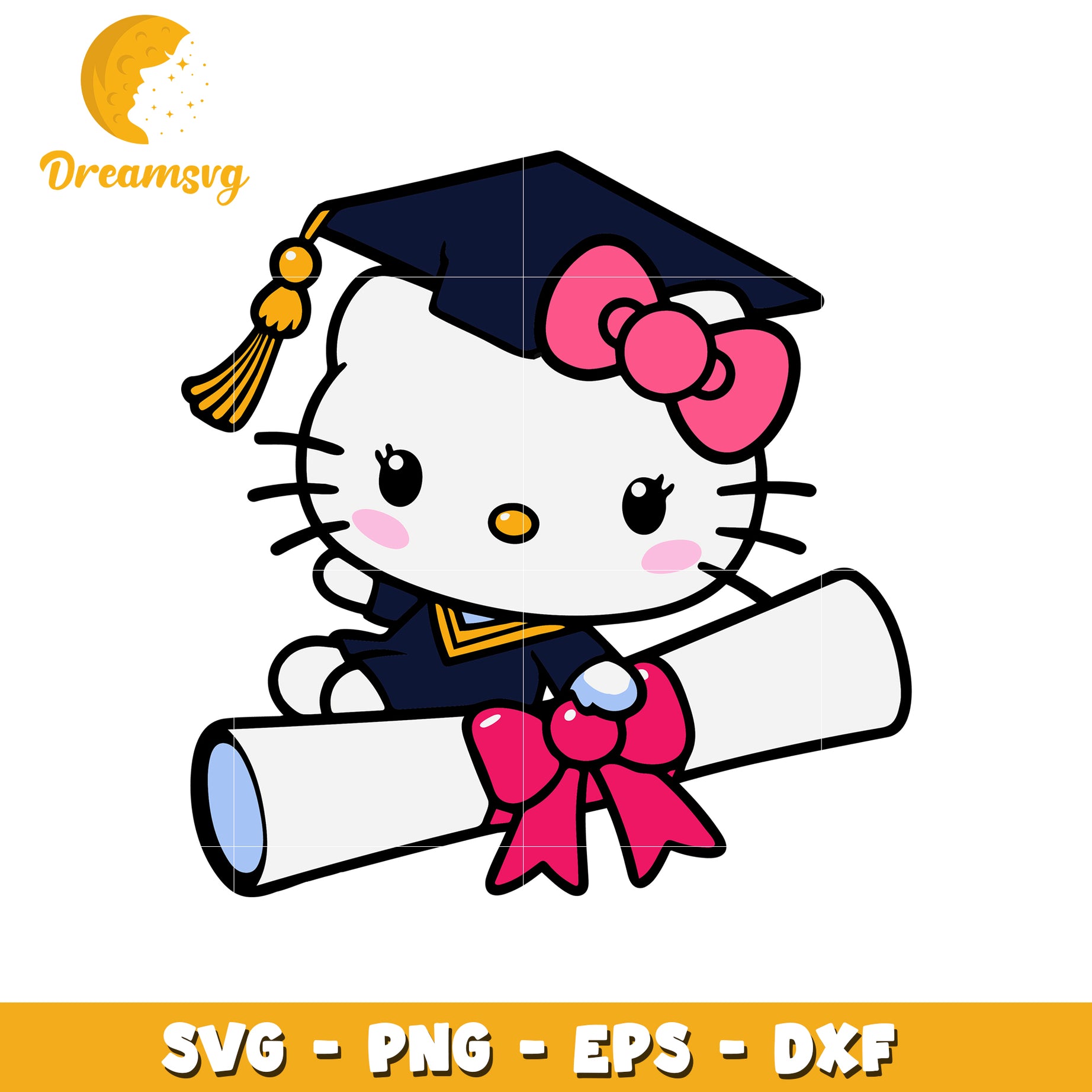 Cute graduation hello kitty svg for celebrations and crafts, graduation svg