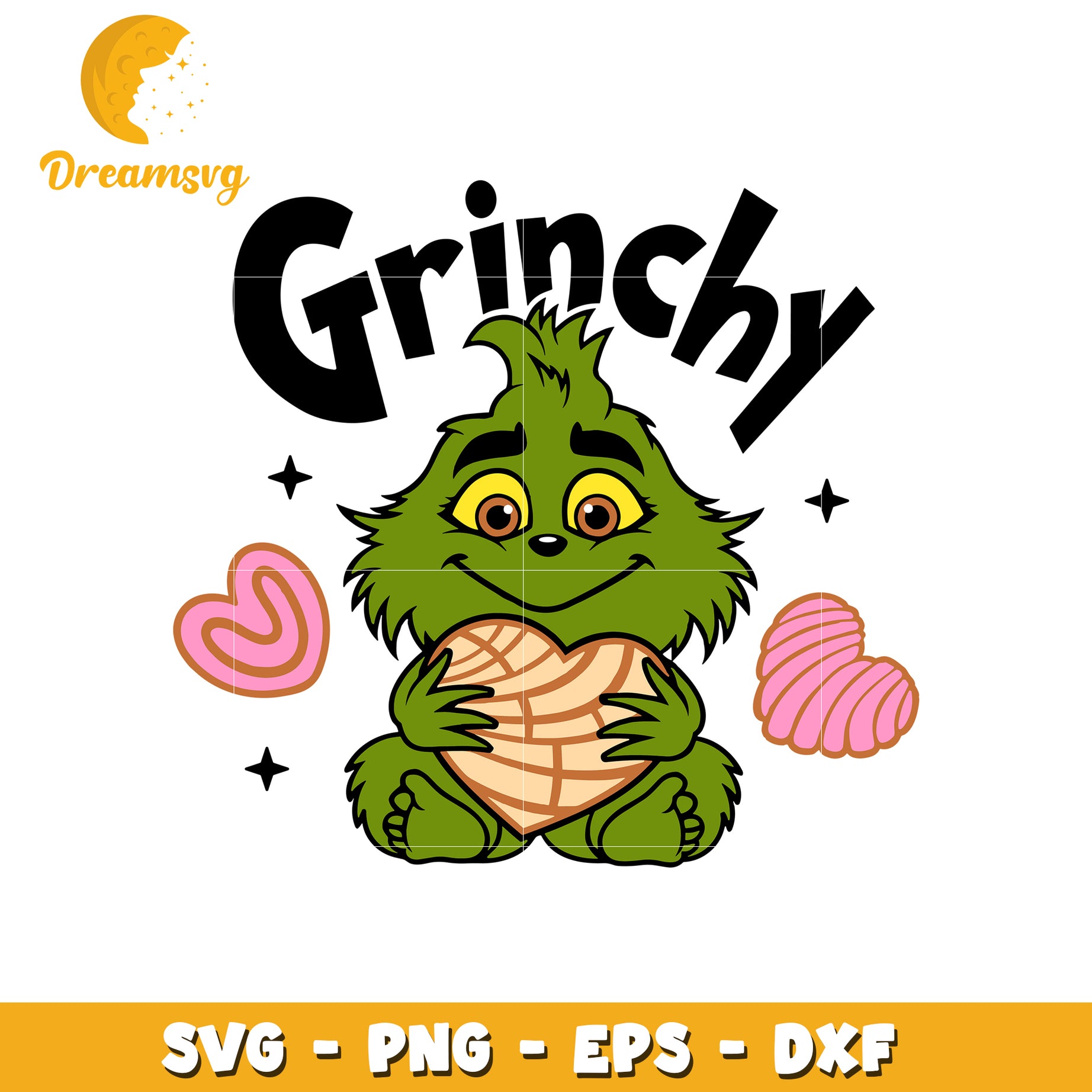 Cute green character holding heart design for crafts svg, cute grinch svg