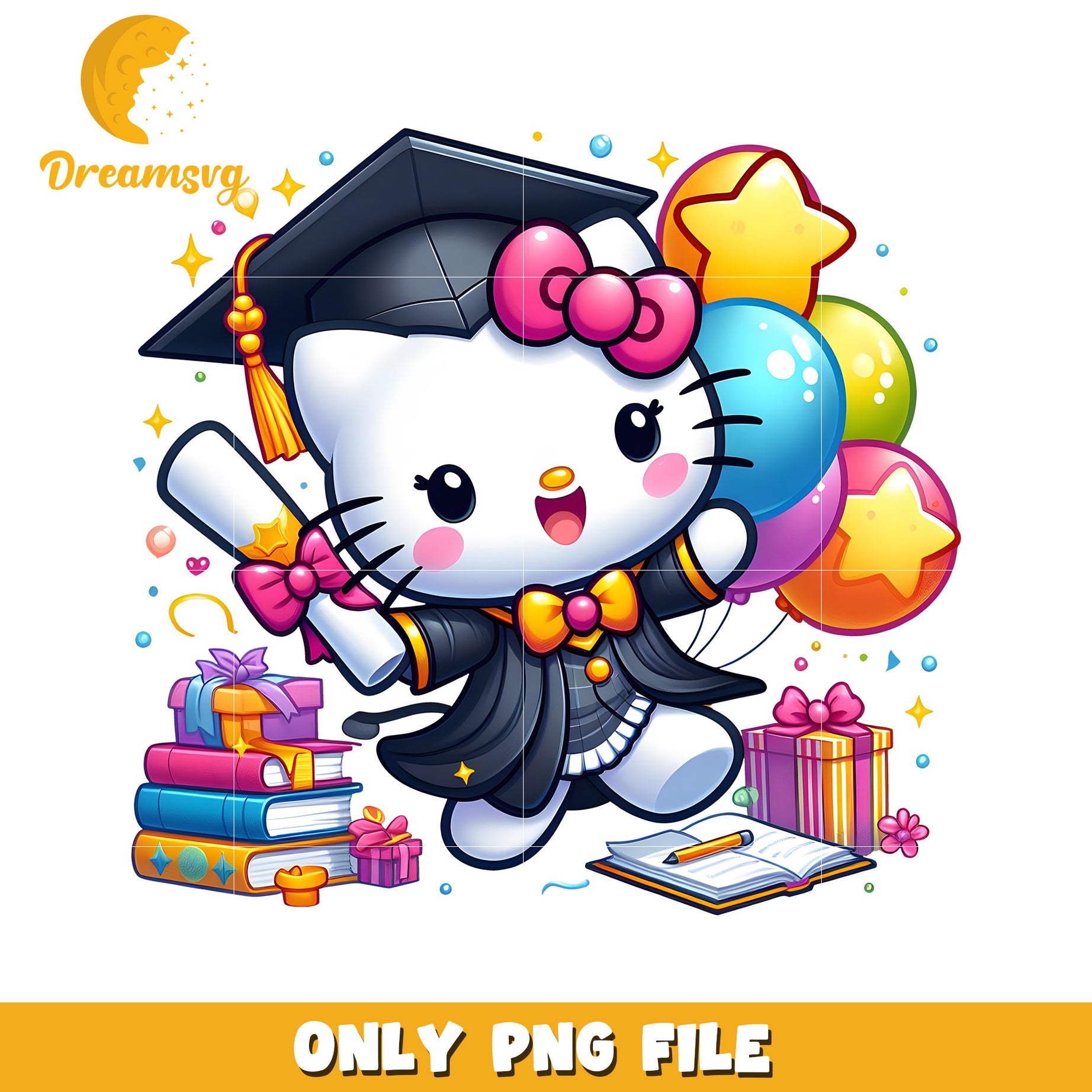 Cute hello kitty graduation png, graduation​  png, disney characters png