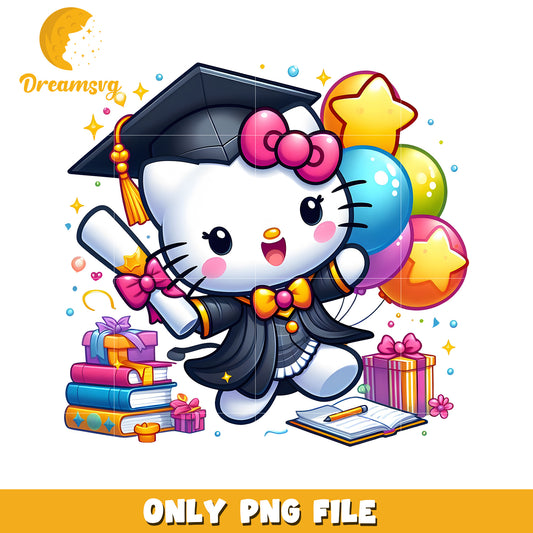 Cute hello kitty graduation png, graduation​  png, disney characters png