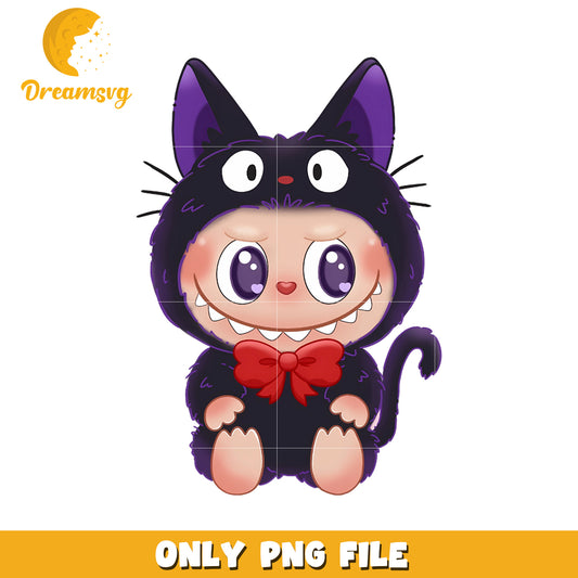 Cute labubu black cat design png, labubu toys png, labubu characters png